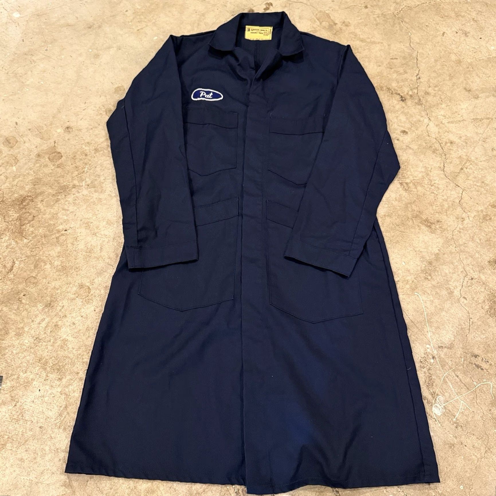 Vintage VINTAGE Buick Automobile Car Factory Durable Press Work Suit Overall Blue 38 Men Polyester 80s Size 38R - 2 Thumbnail