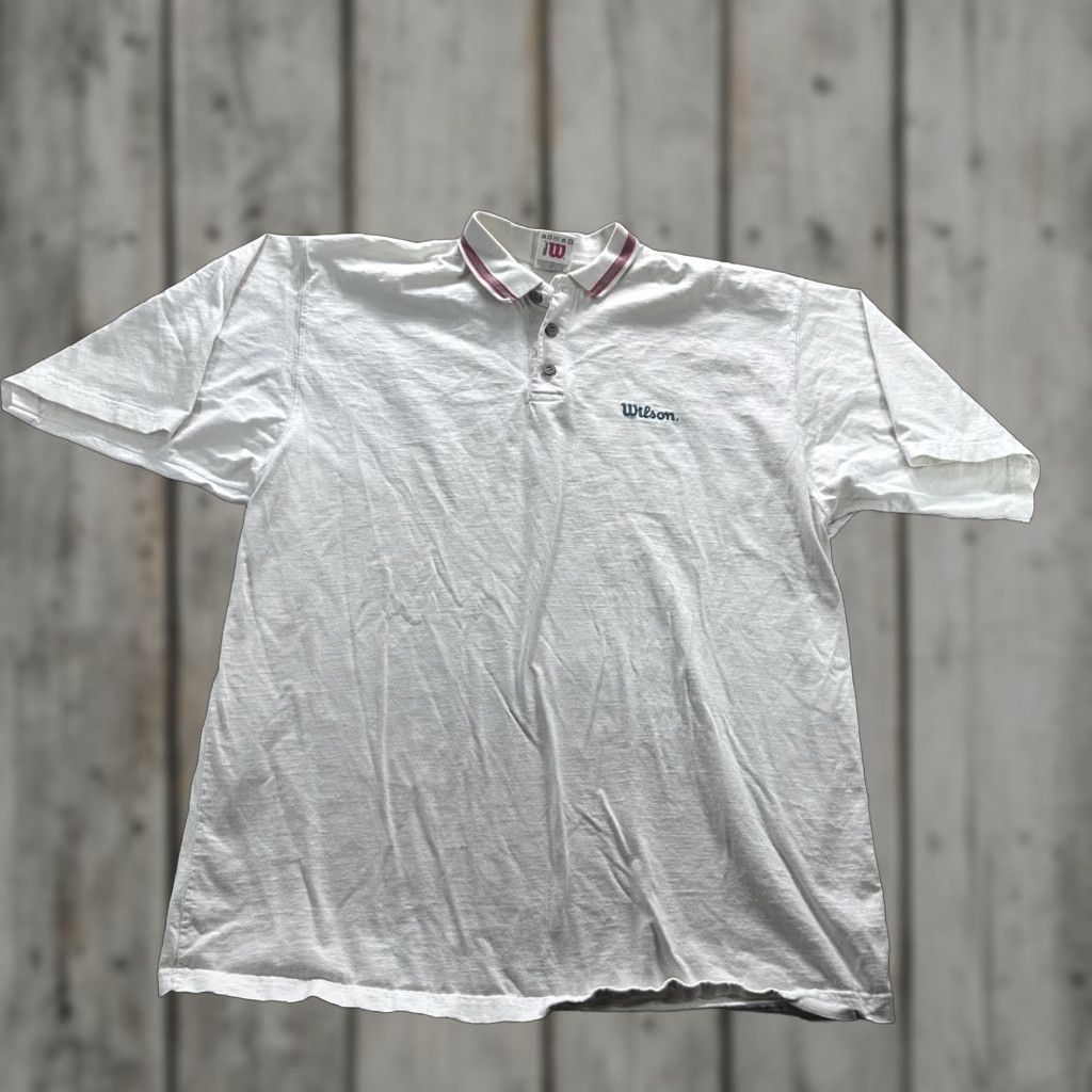 Wilson VINTAGE Wilson Polo Shirt Mens 2XL White Embroidered Logo 90s Tennis Golf Casual Short Sleeve Shirt Mens Size US XXL / EU 58 / 5 - 1 Thumbnail