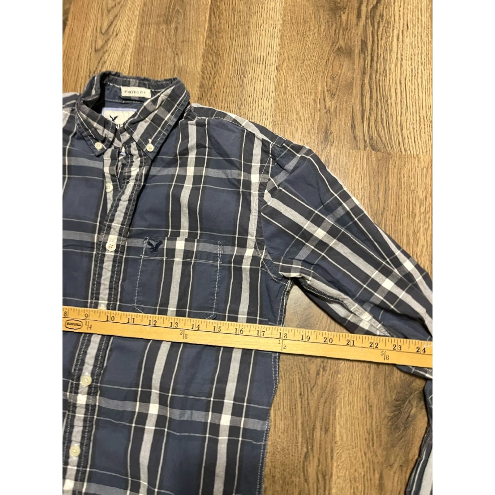 American Eagle Outfitters American Eagle Outfitters Shirt Mens XS Blue Plaid Button-Down Casual Long Sleeve Regular Collar Button-Up Size US XS / EU 42 / 0 - 5 Thumbnail