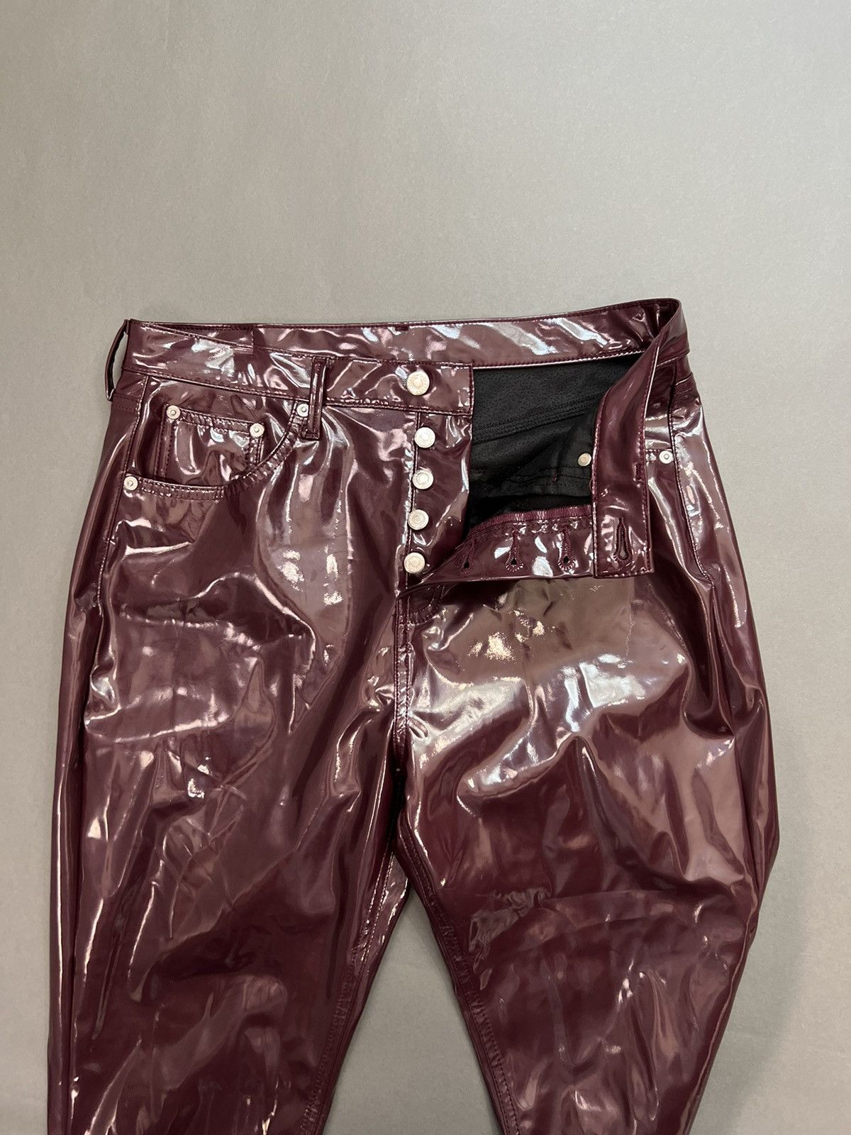 Other MAROON GLOSS POLYURETHANE PU PANTS 🍷 Size 32" / US 10 / IT 46 - 3 Thumbnail