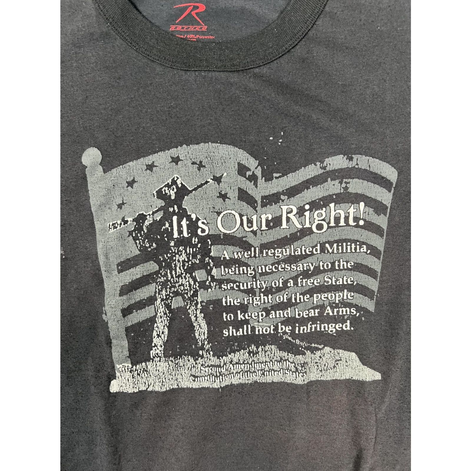 Rothco Rothco T-Shirt Mens 2XL Black Second Amendment Patriotic USA Flag Graphic Size US XXL / EU 58 / 5 - 2 Thumbnail