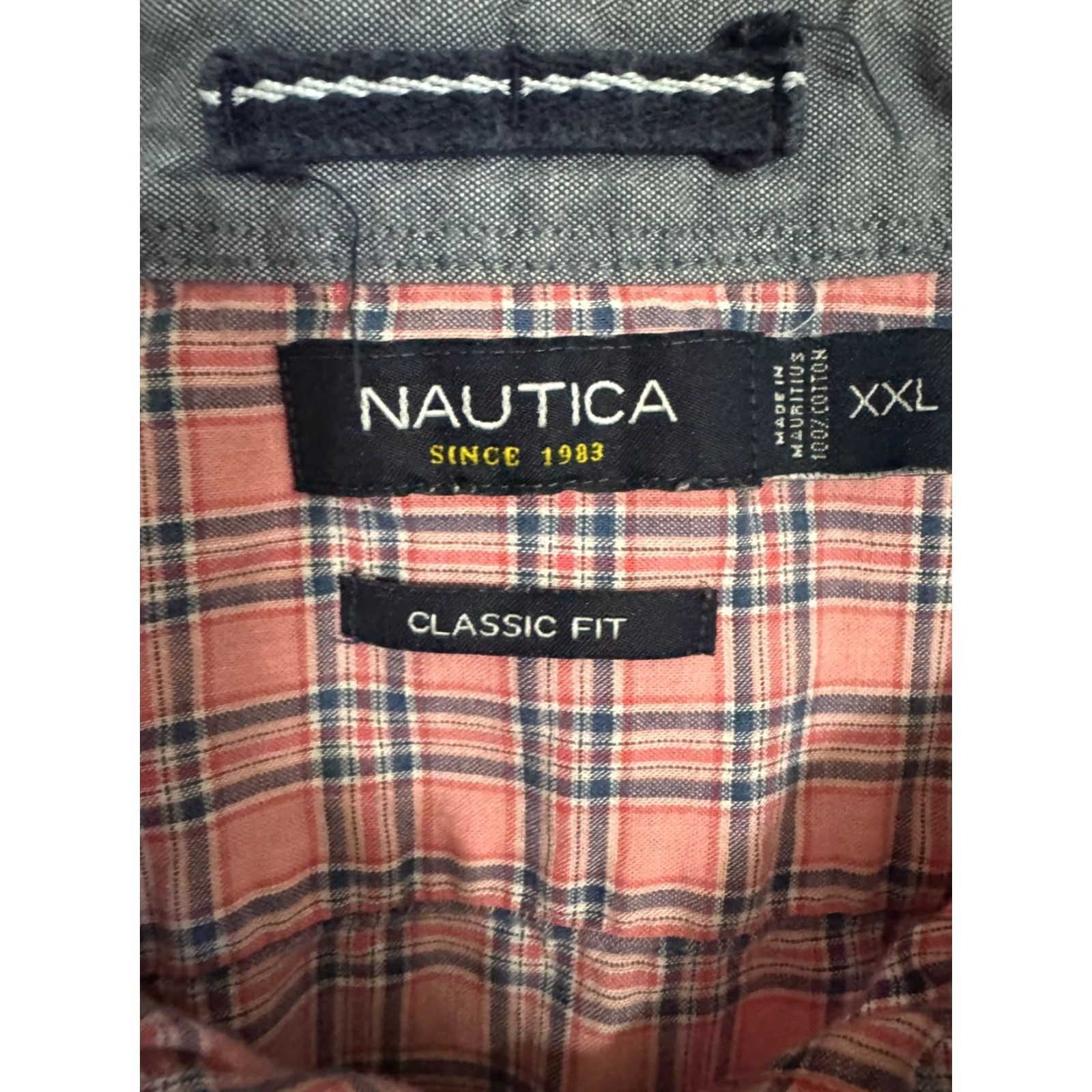 Nautica Nautica Button-Up Shirt XXL Pink Plaid Long Sleeve Casual Button-Down Shirt Men Classic Fit Size 2XL Cotton Size US XXL / EU 58 / 5 - 3 Thumbnail