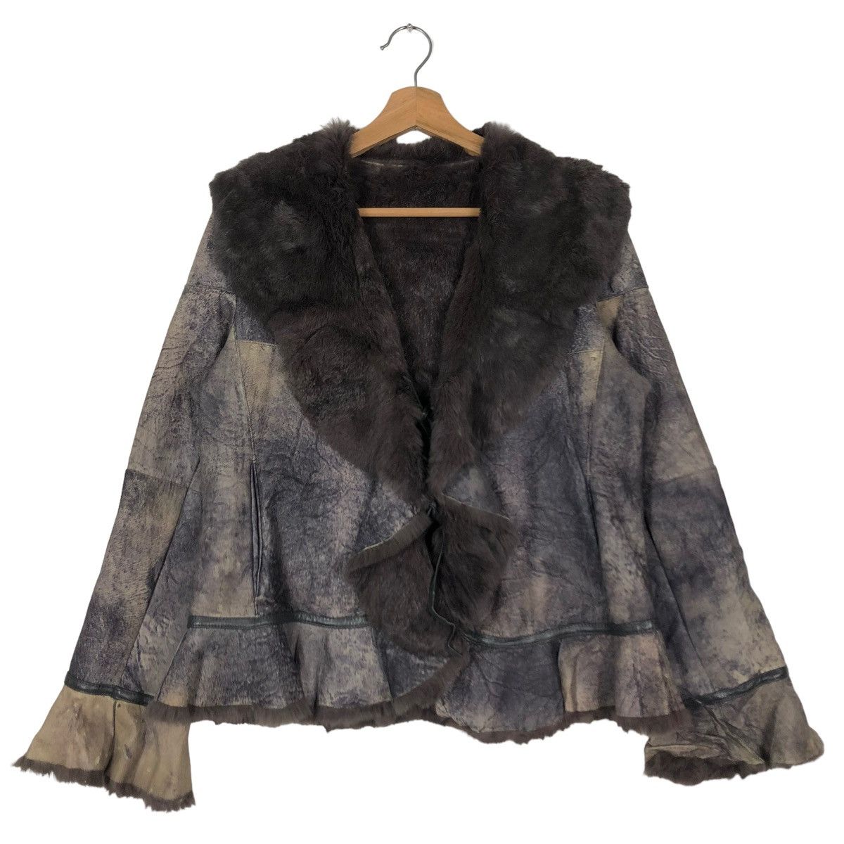Japanese Brand 🔥VINTAGE LEATHER JACKET PATCHWORK CONCERTINA MINK FUR Size M / US 6-8 / IT 42-44 - 1 Thumbnail
