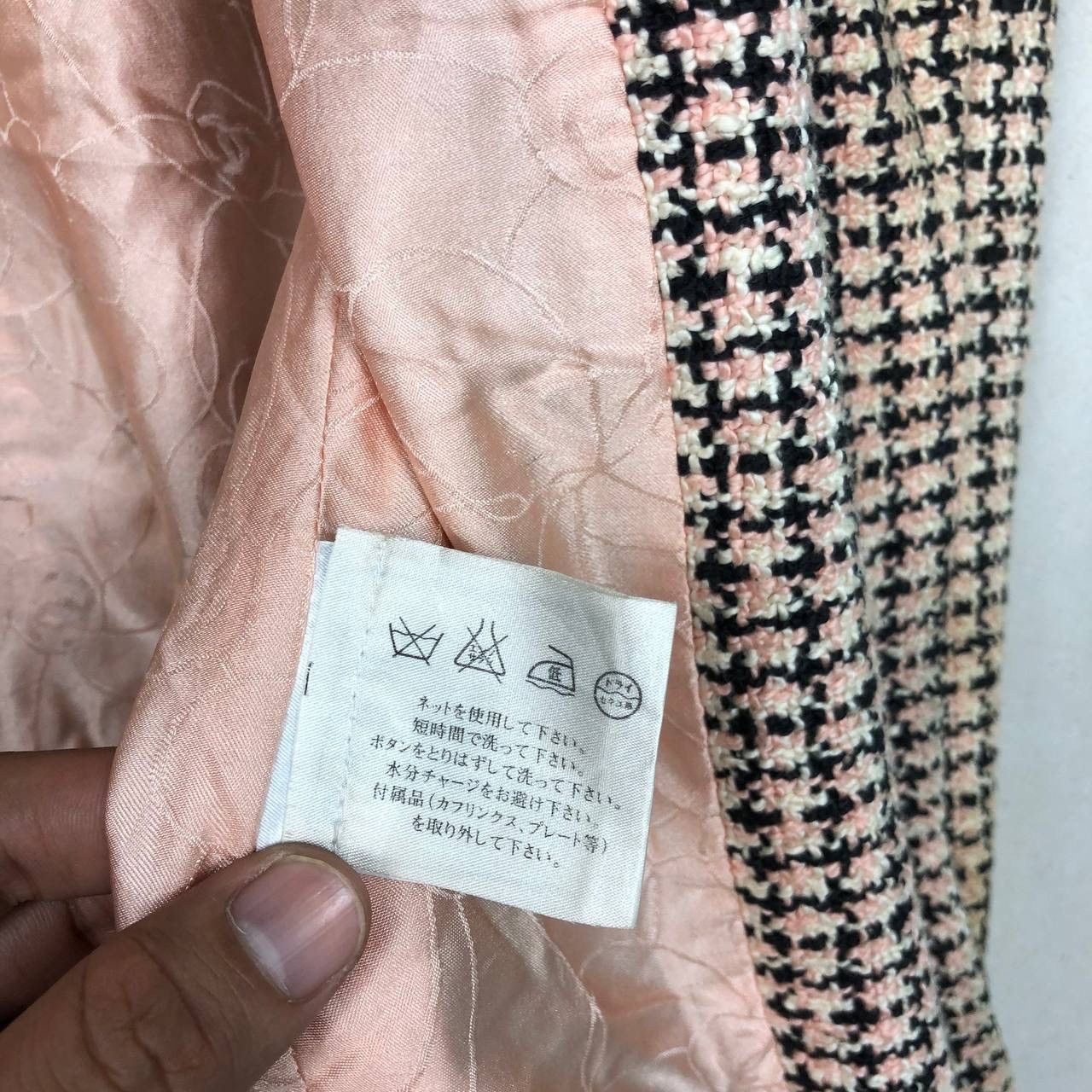 Chanel CHANEL Vintage 90s Pink Black Tweed Blazer FR36 Luxury Size XS / US 0-2 / IT 36-38 - 11 Thumbnail