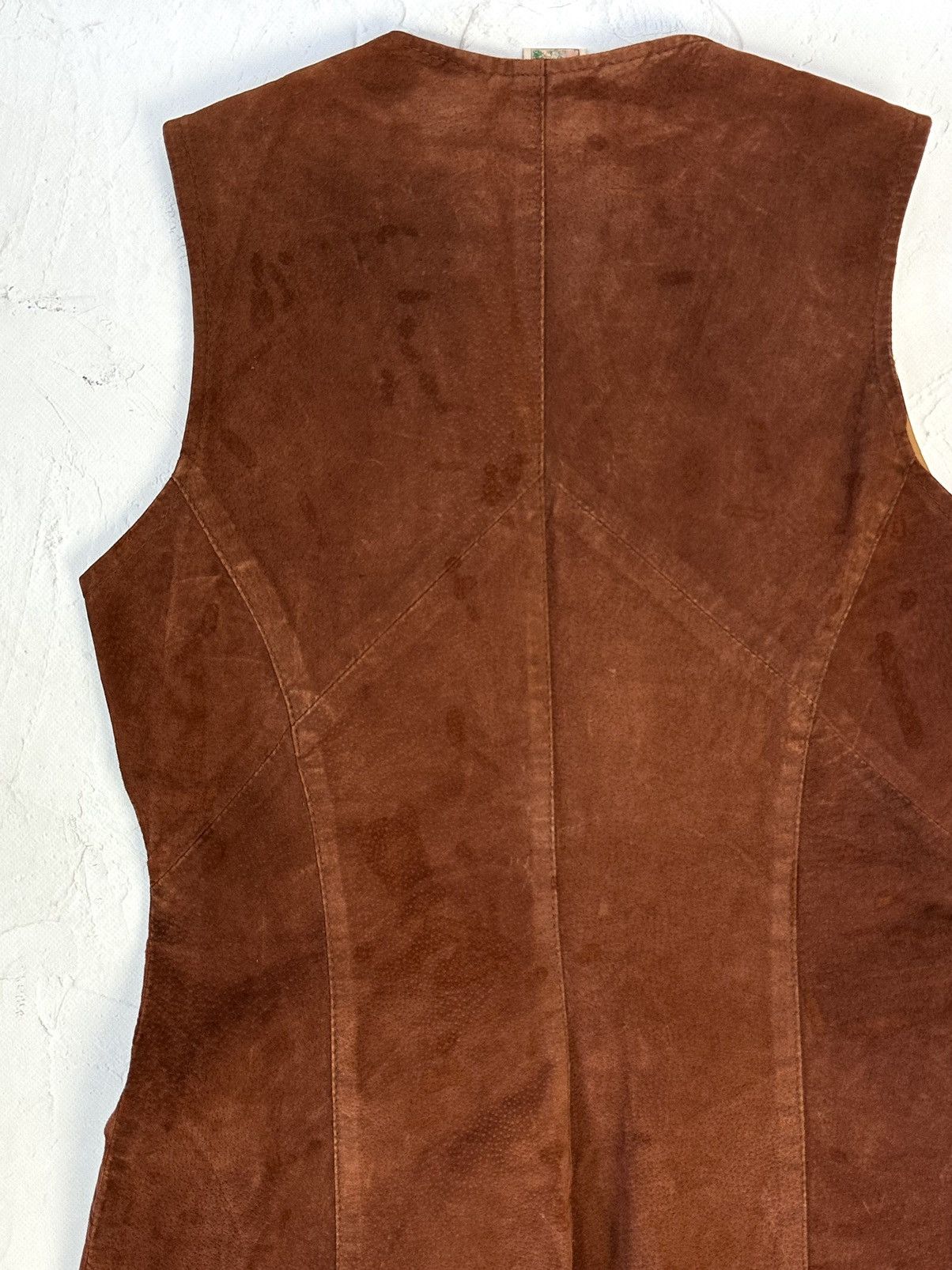 If Six Was Nine Vintage Brown Suede Zipper Vest Size M / US 6-8 / IT 42-44 - 7 Thumbnail