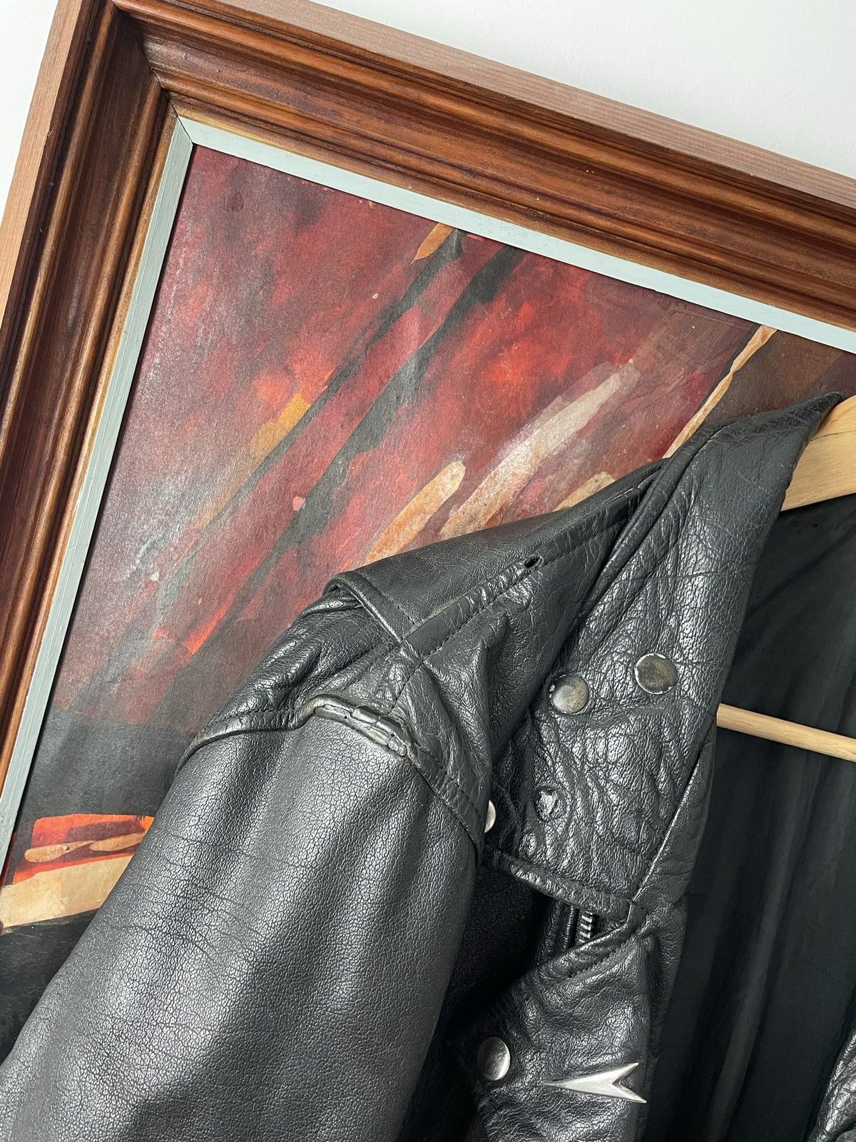 Genuine Leather Rare 90s Biker Real Genuine Leather Metal Jacket Rock Hype Size US L / EU 52-54 / 3 - 6 Thumbnail
