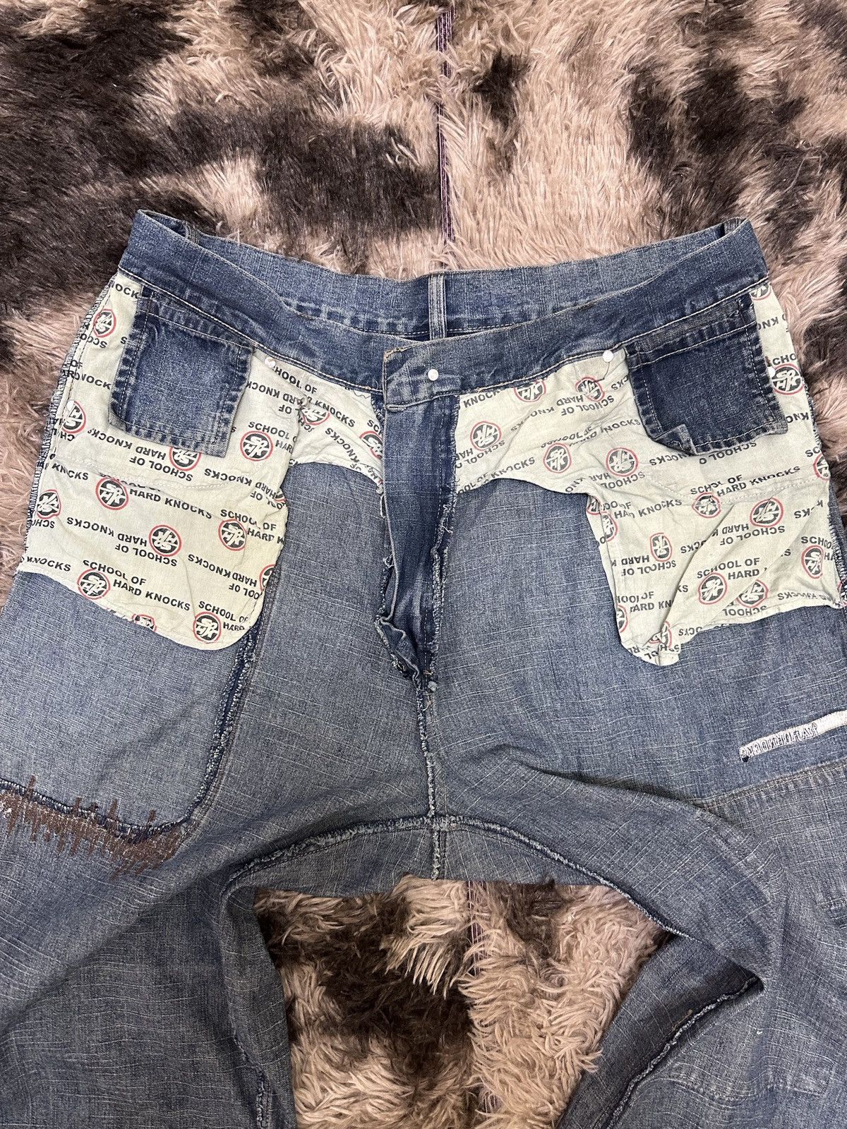JNCO SOHK Vintage School Of Hard Knocks Patchwork Baggy Jeans Size US 40 / EU 56 - 11 Thumbnail