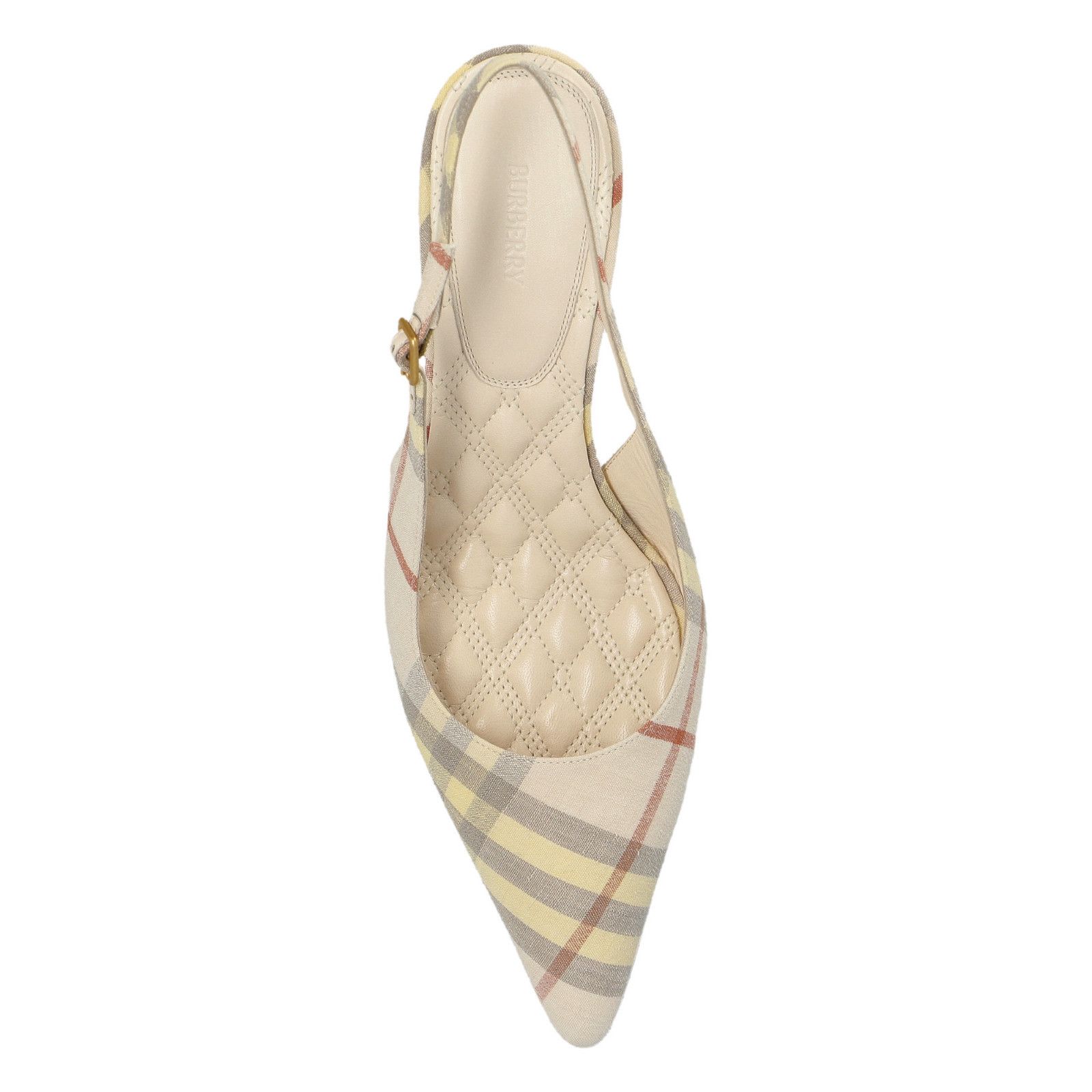 Burberry BURBERRY Beige Heels With A Check Pattern New & Authentic (W Size US 11 / IT 41 - 5 Thumbnail