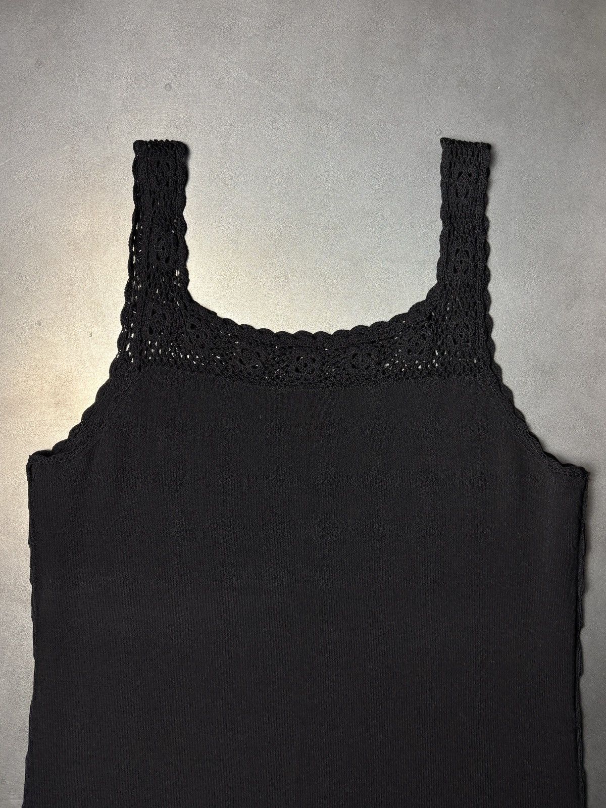 Vintage Y2K Tank Top Vintage Lace Trim Sleeveless Shirt 2000s Wife B Size M / US 6-8 / IT 42-44 - 2 Thumbnail