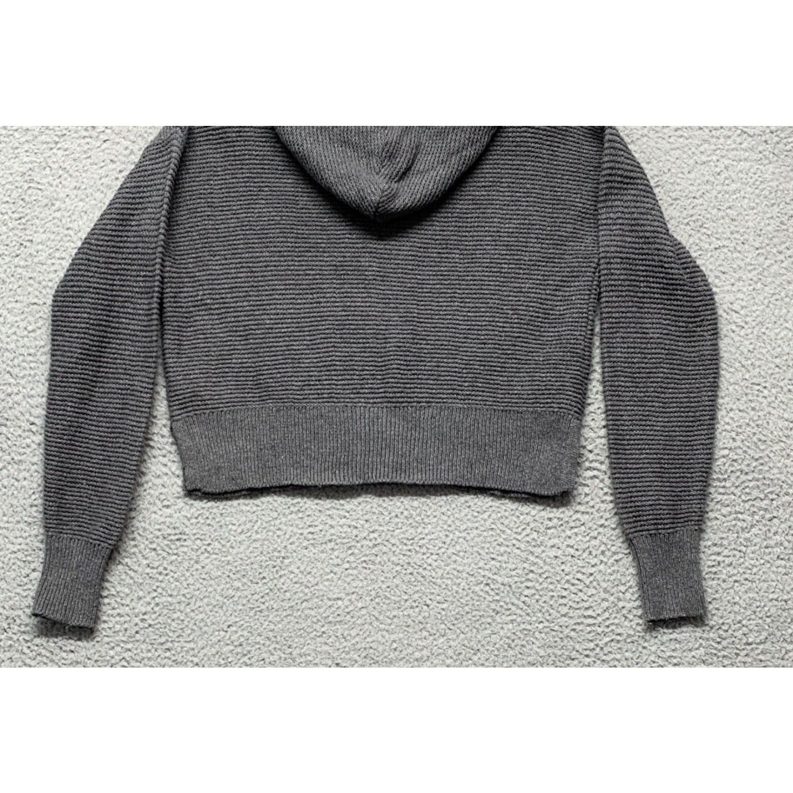 Vintage All in Motion Womens Gray Cropped Hooded Sweater Top XS 3" Slits NWOT Size XS / US 0-2 / IT 36-38 - 6 Thumbnail