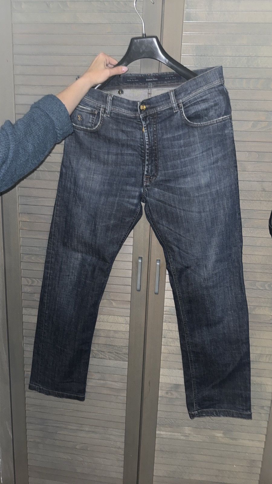 image of Italian Designers x Stefano Ricci Stefano Ricce Dark Blue Jeans in Dark Blue Denim, Men's (Size 34)