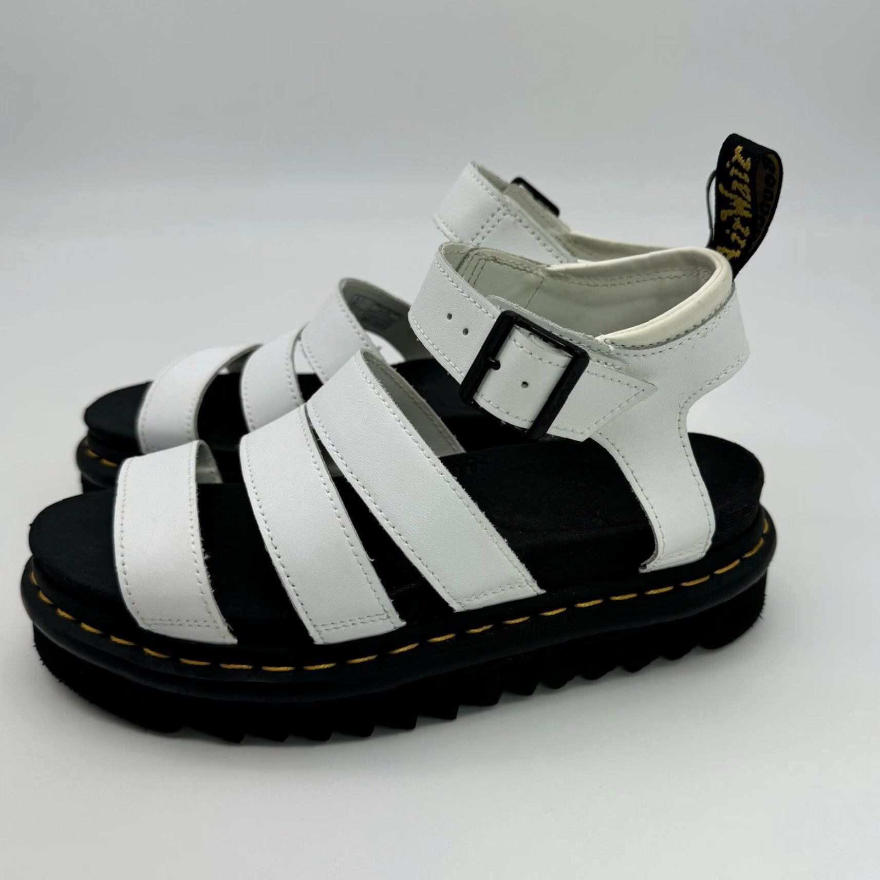 Dr. Martens VINTAGE Dr. Martens Blaire White Leather Women’s Platform Strappy Sandals Size US 7 EU 38 Size US 7 / IT 37 - 3 Thumbnail