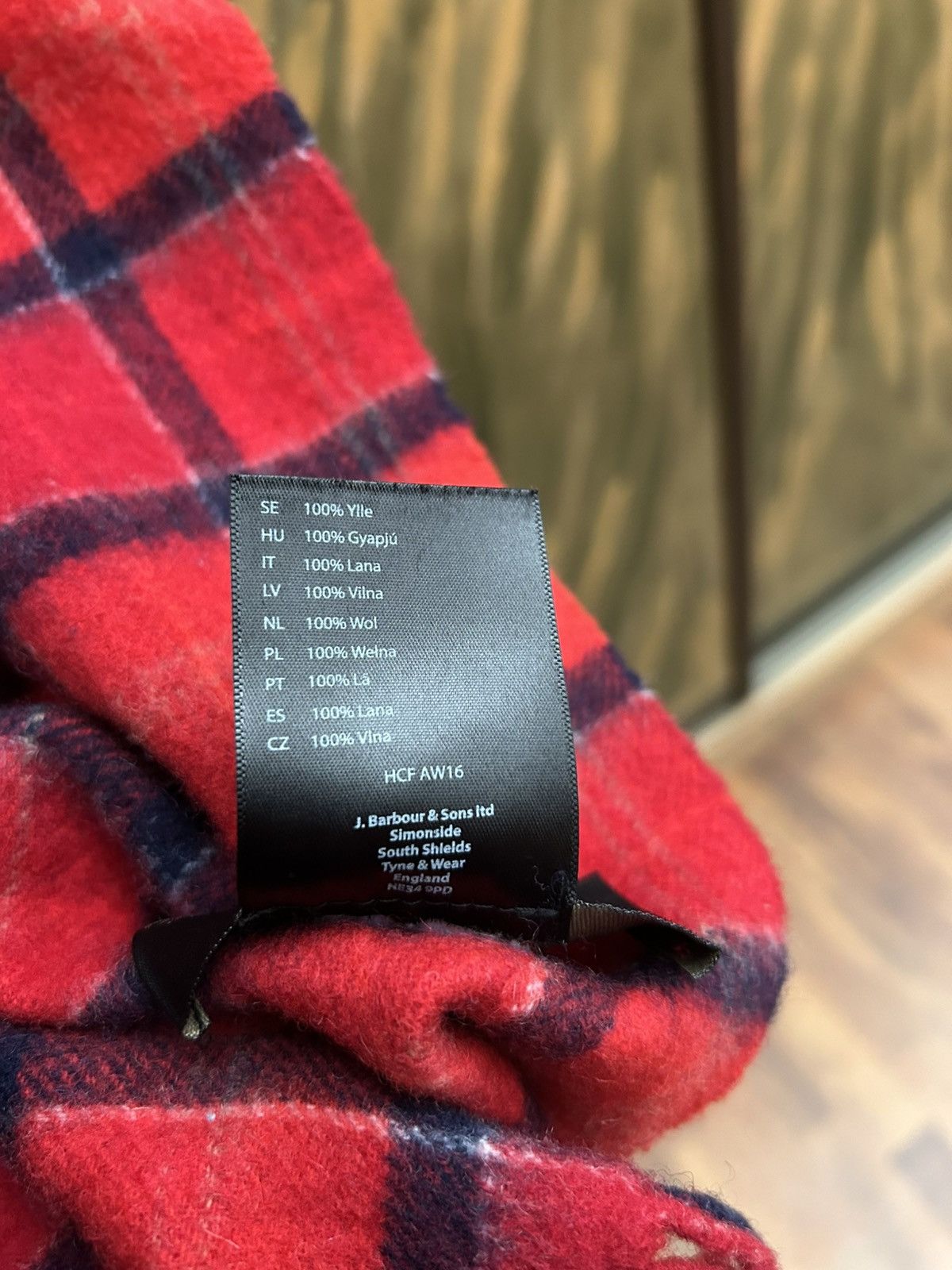 Barbour × Vintage Barbour Wool Red Tartan Tasseled Scarf Size ONE SIZE - 5 Thumbnail