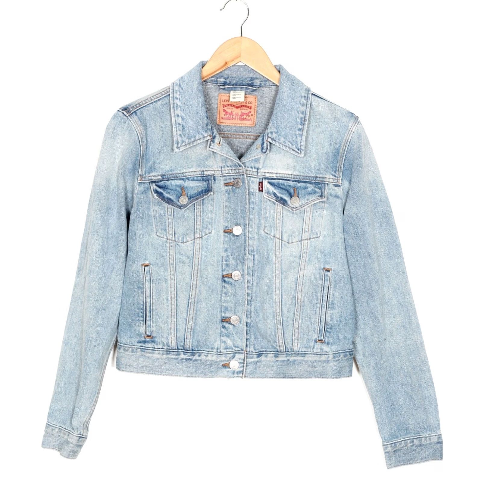 Levi's LEVI’S Authentic Trucker Jacket Women Size L Light Wash Denim MJ4162 Size L / US 10 / IT 46 - 2 Thumbnail