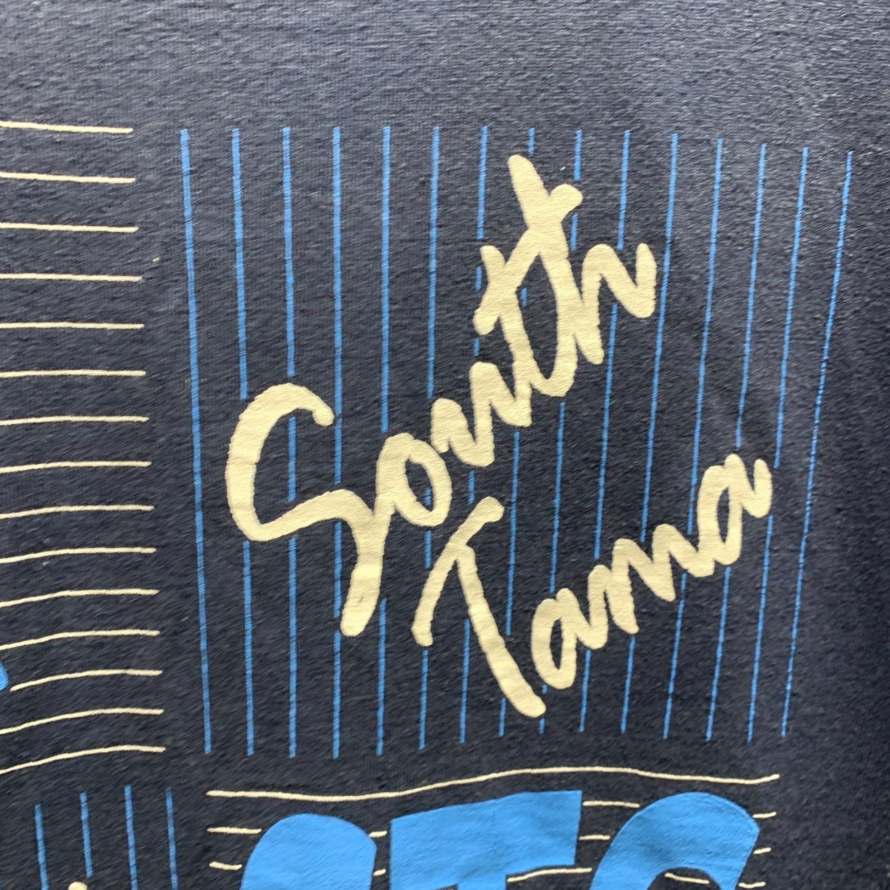 Fruit Of The Loom VINTAGE Fruit of the Loom Shirt Mens Large Blue Tama High Iowa Single Stitch T-Shirt Crew Neck Short Sleeve Cotton Classic school Mens Size US L / EU 52-54 / 3 - 4 Thumbnail