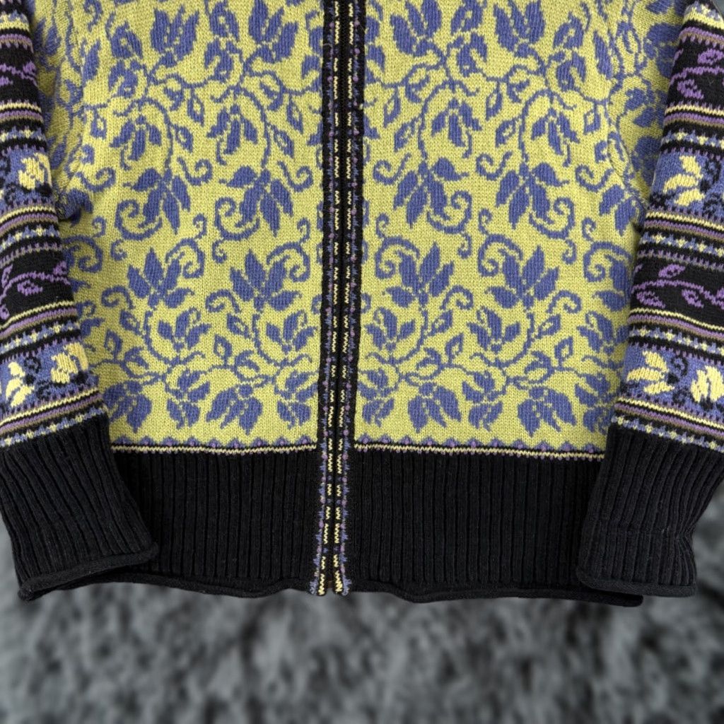 Vintage VINTAGE Icelandic Design Sweater Womens Medium Wool Floral Zip Up Nordic Outdoor Knit Full Zip Size M / US 6-8 / IT 42-44 - 1 Thumbnail