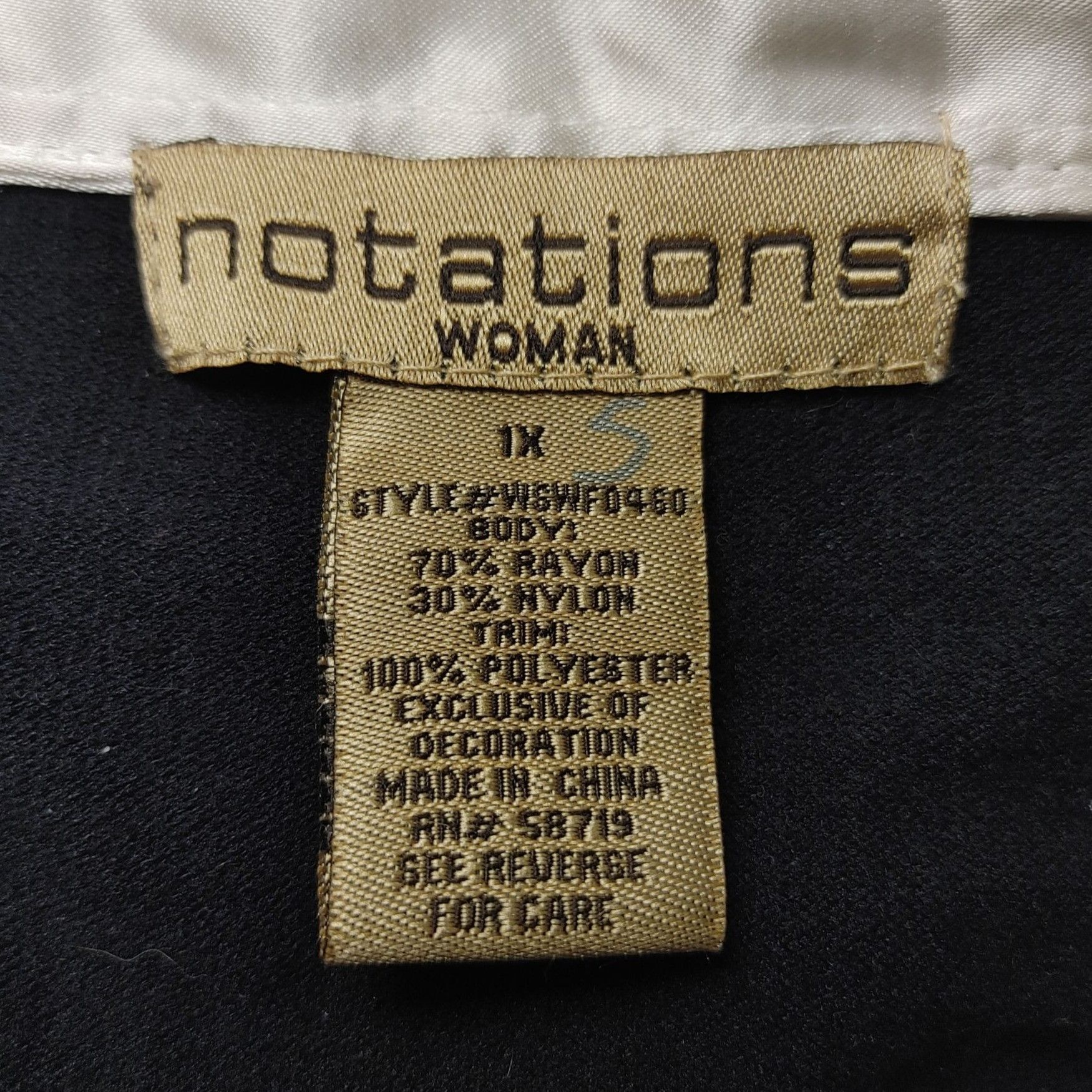 Other Notations Woman Black/White Layered Sweater/Dress Shirt Top Size XL / US 12-14 / IT 48-50 - 3 Thumbnail