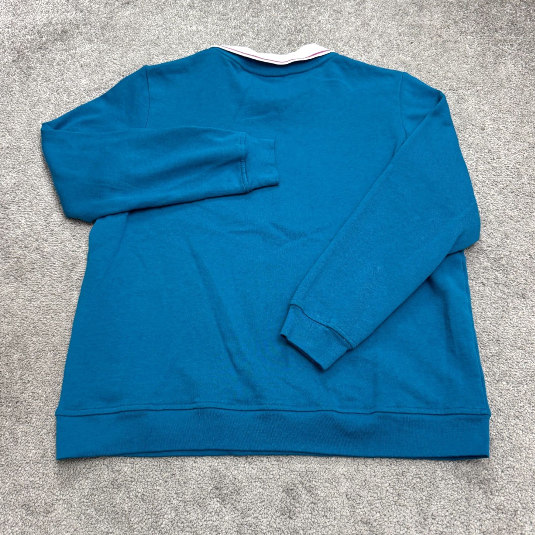 Vintage Adrian Delafield Womens Collared Pullover Sweatshirt L Blue Floral Embroidered Knit Shirt Womens Regular Size L Size L / US 10 / IT 46 - 2 Thumbnail
