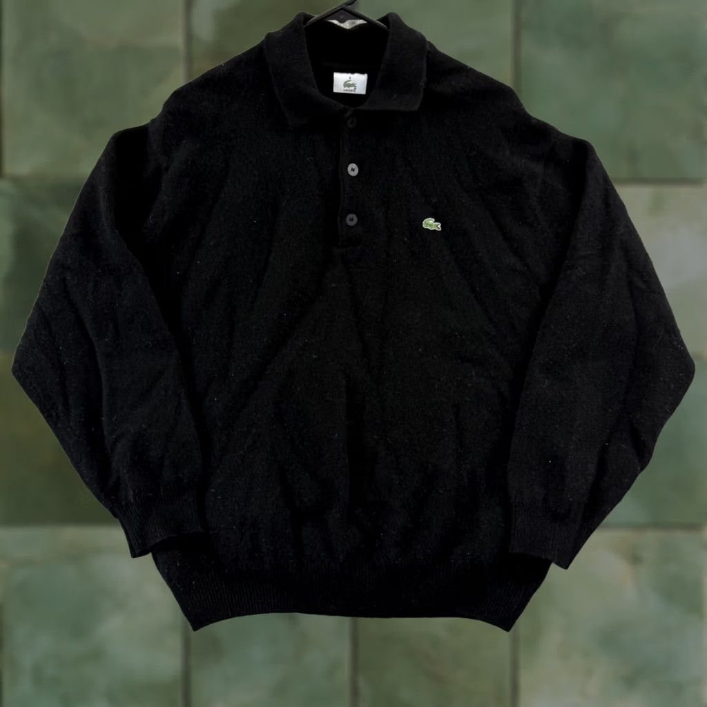 Lacoste Lacoste Sweater Mens 6 XL Black Wool Henley Long Sleeve Knit Preppy Pullover Size US S / EU 44-46 / 1 - 1 Thumbnail