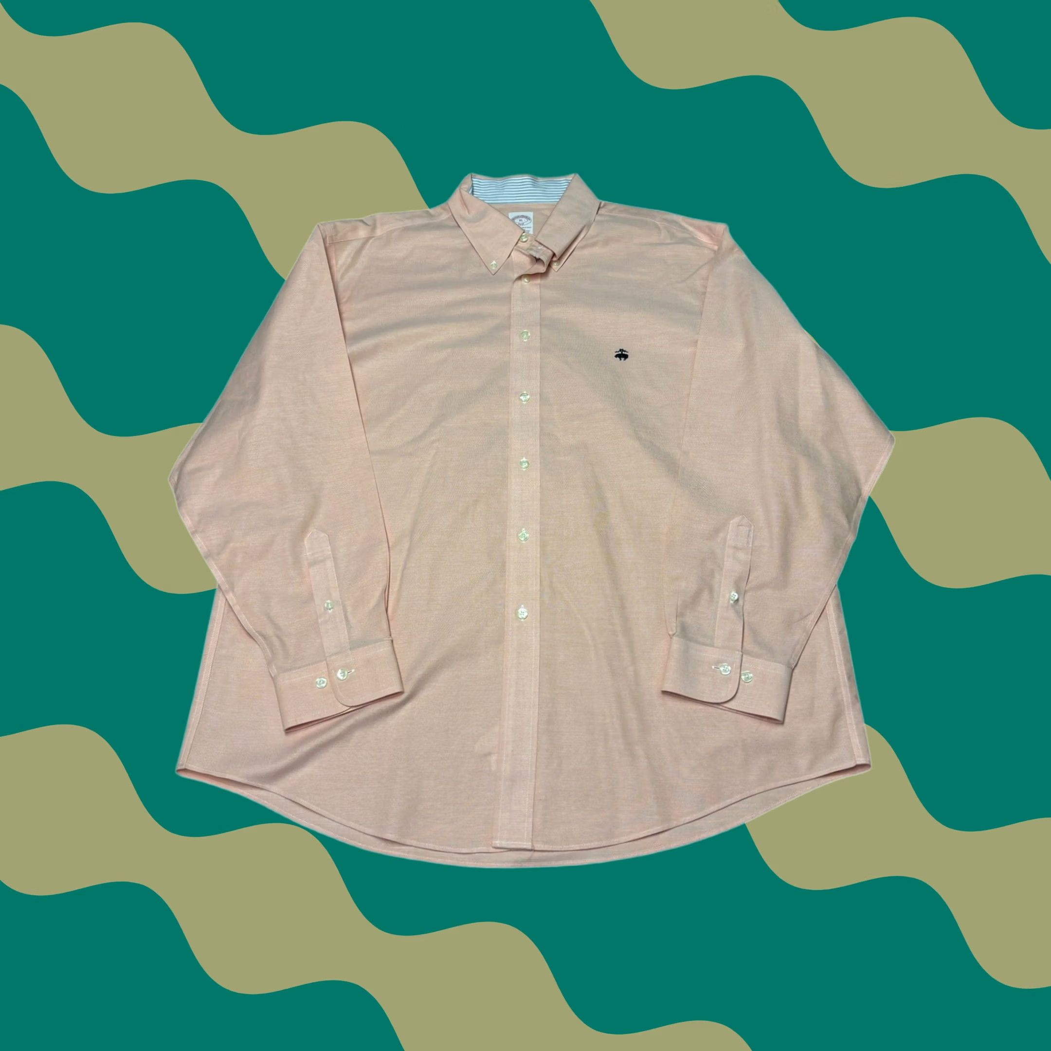 Brooks Brothers Brooks Brothers 346 Mens XL Peach Non-Iron Supima Cotton Button Down Shirt Size US XL / EU 56 / 4 - 1 Thumbnail