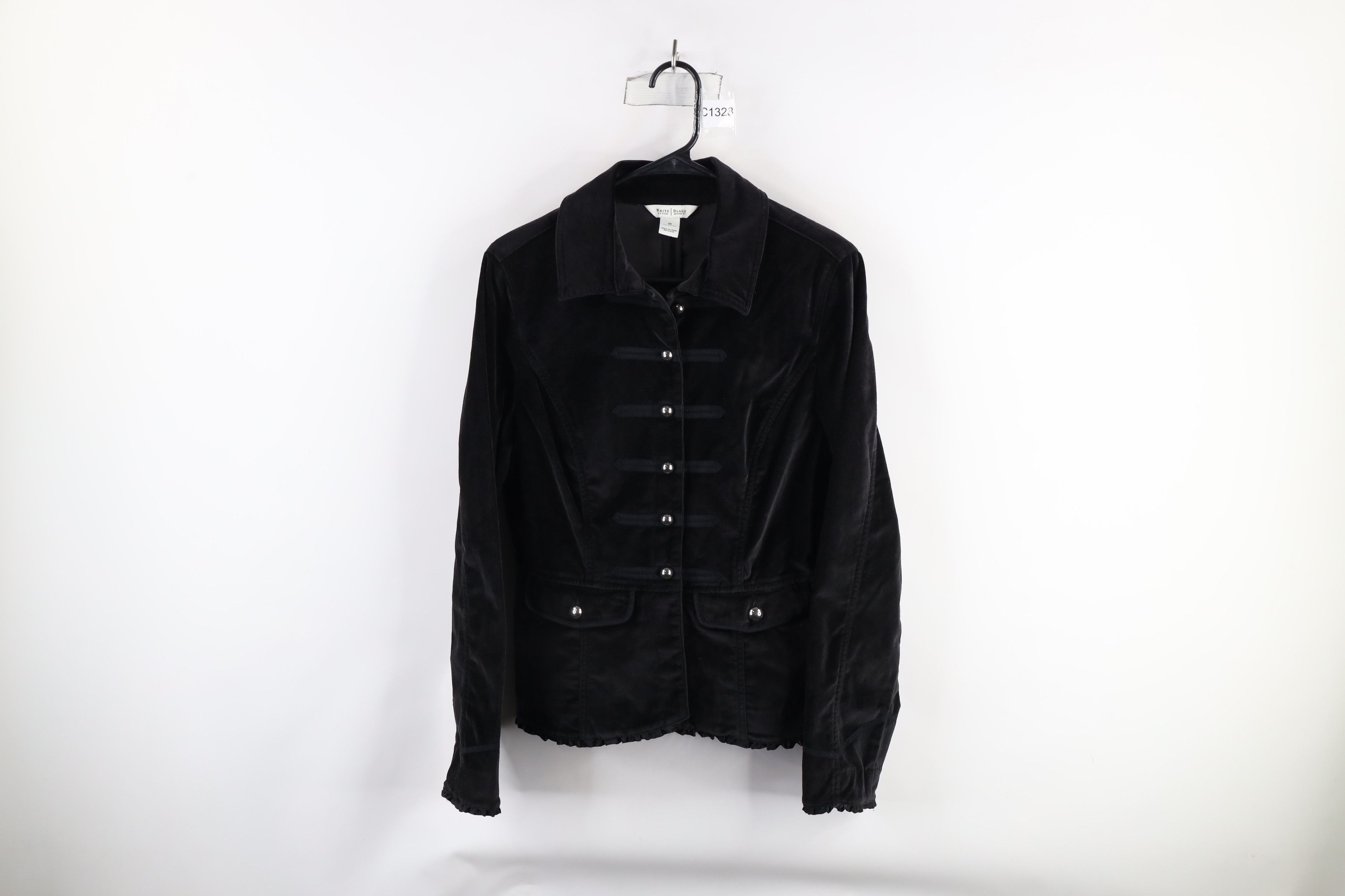 Vintage × White House Black Market White House Black Market Trim Velour Military Blazer Jacket Size L / US 10 / IT 46 - 1 Thumbnail