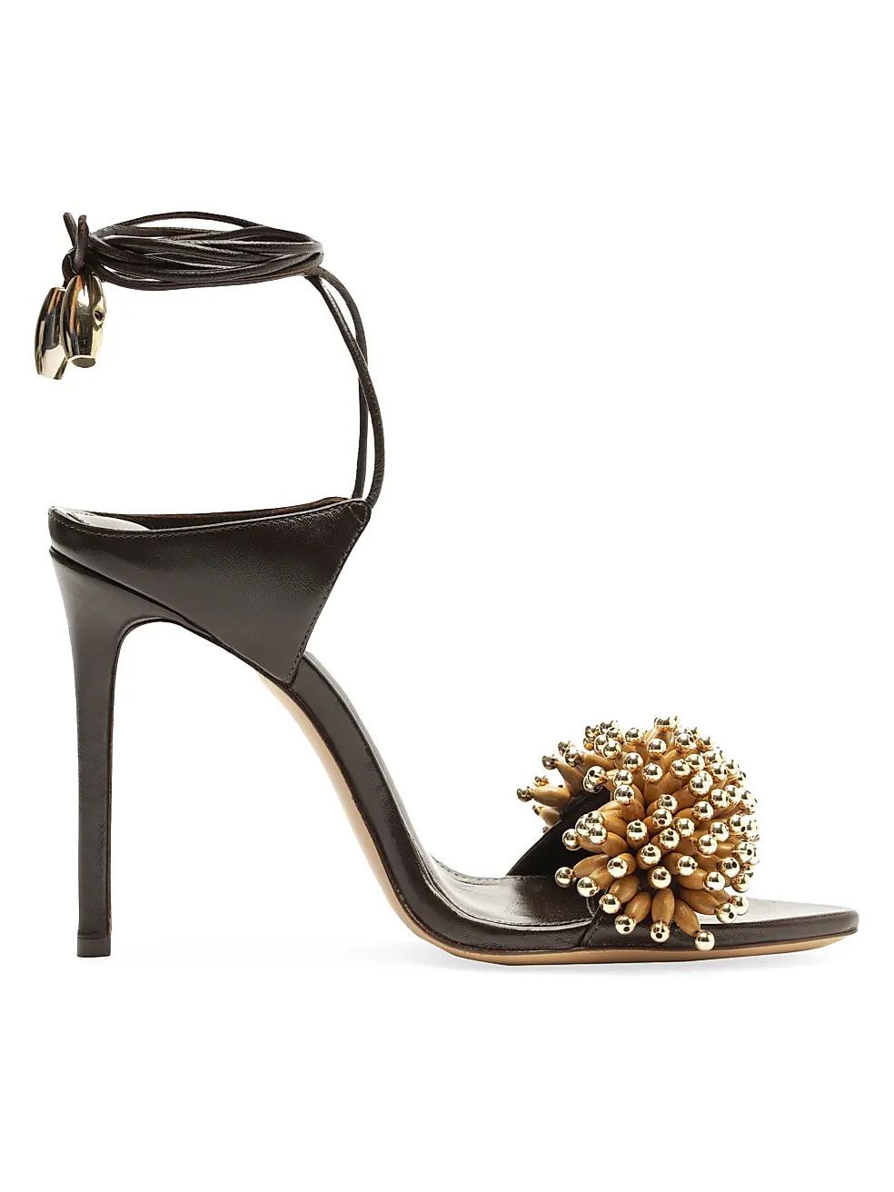 Aquazzura os11x1225 Zaya 100MM Embellished Leather Ankle-Wrap Sandals Size US 9 / IT 39 - 1 Thumbnail