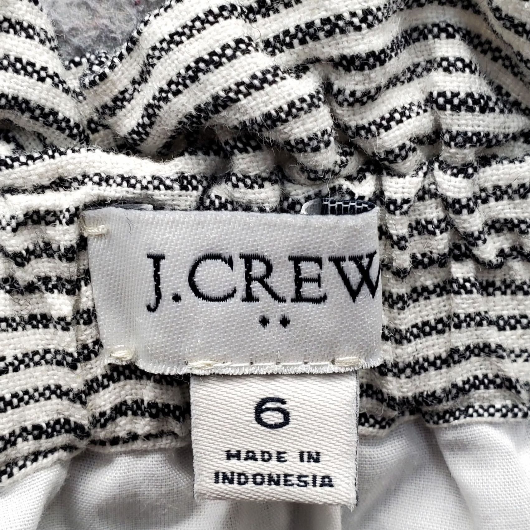 J.Crew J.CREW Paper-Bag Mini Skirt Womens Size 6 Multicolor Striped Linen-Blend Slash Pocket Shirt? Size 28" / US 6 / IT 42 - 5 Thumbnail