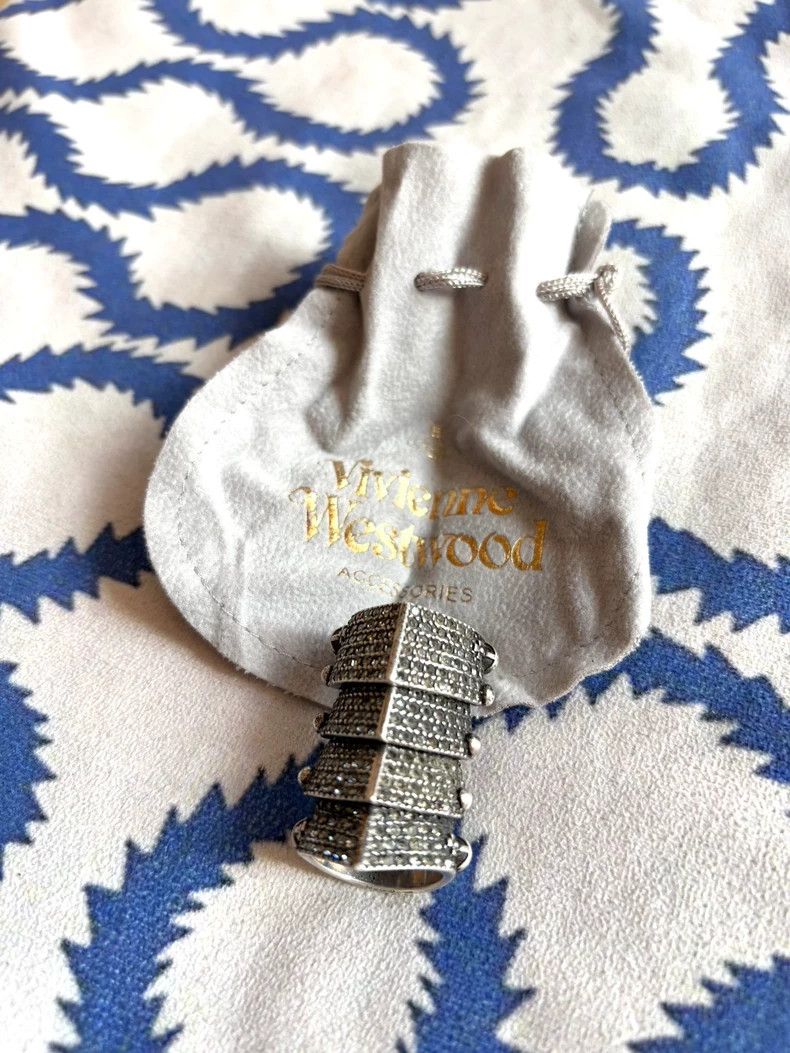 Vivienne Westwood Vivienne Westwood Vintage Gun Black Full Diamond Armor Rin Size ONE SIZE - 1 Thumbnail