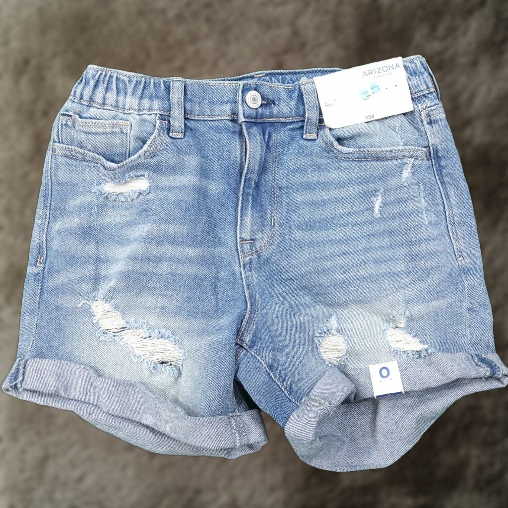 Vintage Arizona Jeans Women's High-Rise Denim Shorts Size 0 Blue Casual Summer 2020s Size 25" / US 0 / IT 36 - 1 Thumbnail