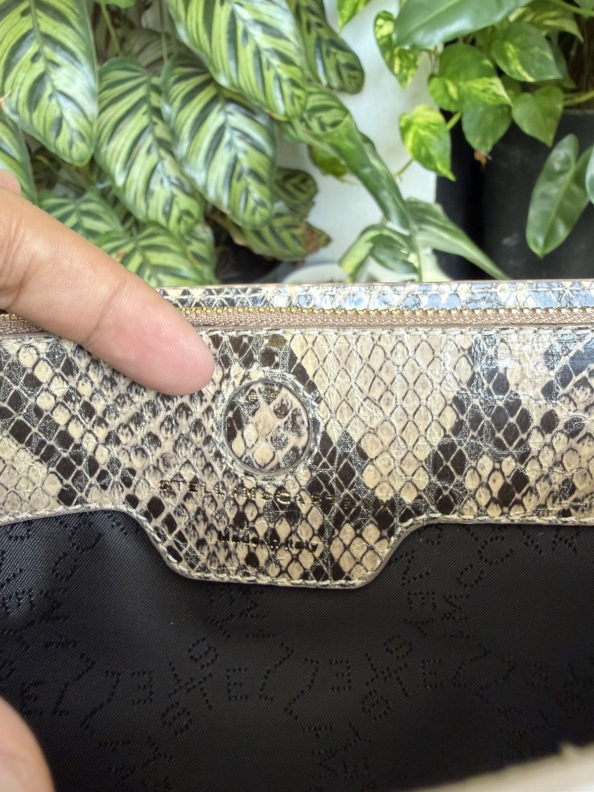 Stella McCartney MUST HAVE! Falabella Faux Snakeskin Patchwork Clutch Bag Size ONE SIZE - 7 Thumbnail