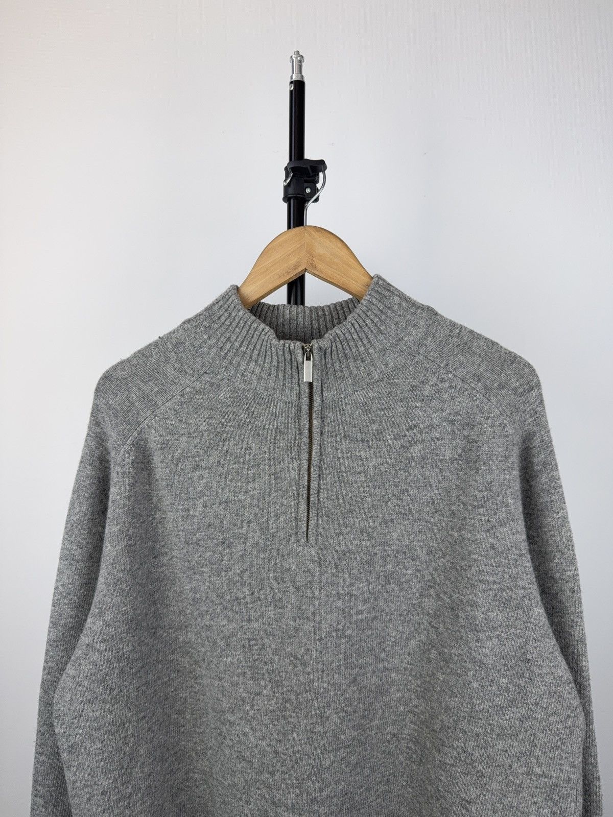 Designer Falconeri 100% Wool Sweater 1/3 zip neck made in Italy Size US XL / EU 56 / 4 - 2 Thumbnail