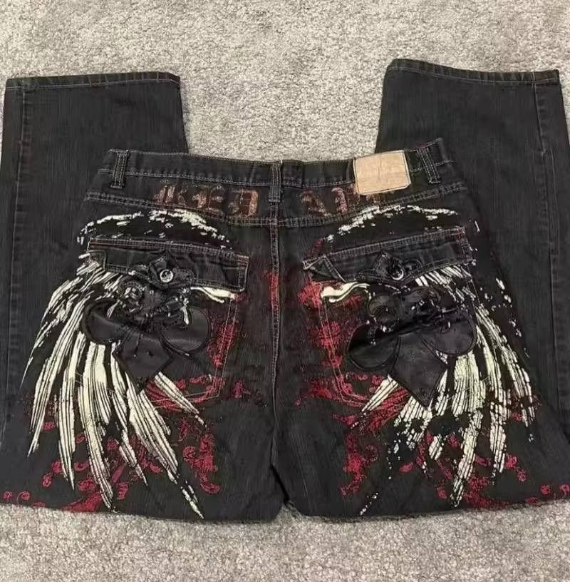 Japanese Brand × Vintage retro street baggy jeans. Size US 34 / EU 50 - 2 Thumbnail
