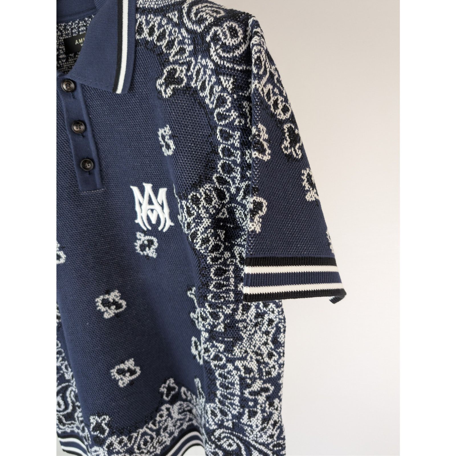 Amiri o1rshd1 Bandana Polo Shirt in Blue Size US S / EU 44-46 / 1 - 5 Thumbnail