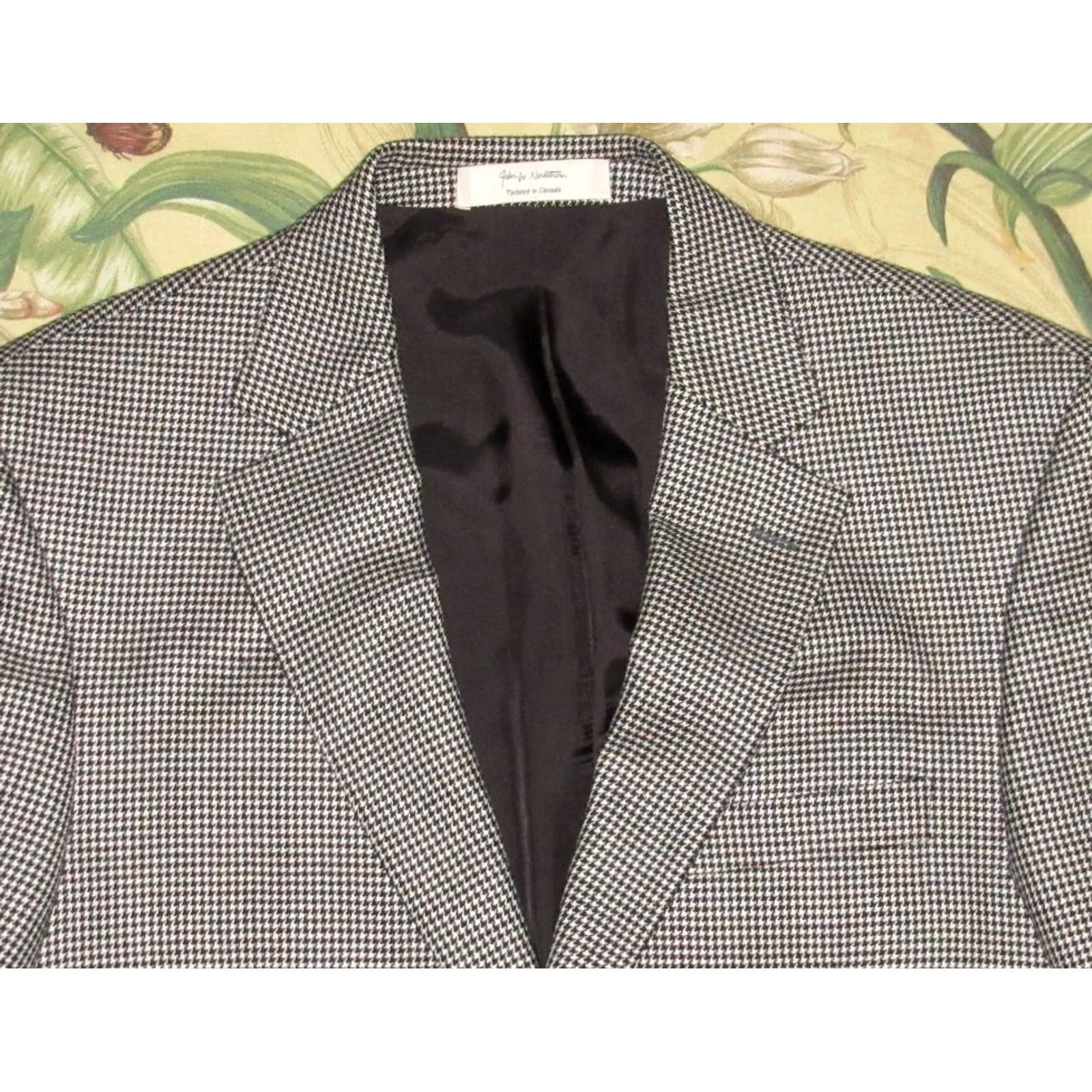 Loro Piana VINTAGE JOHN NORDSTROM Loro Piana Cashmere Blazer Jacket 42 Long Black White Houndstooth Mens Blazer XS-... Size 42R - 2 Thumbnail