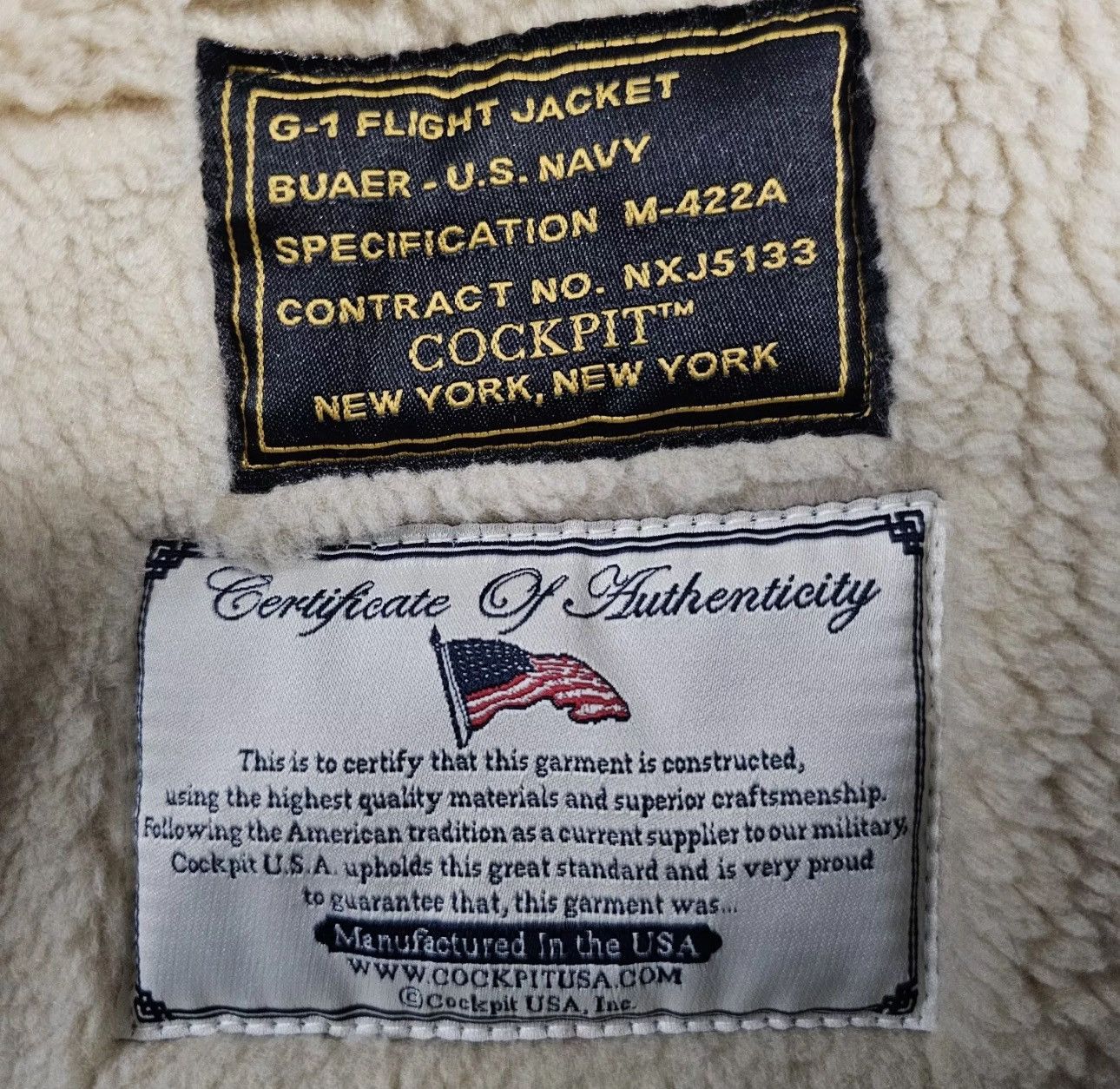 Cockpit USA Cockpit USA G-1 Flight Jacket - XL - Olive Wool & Leather Size US XL / EU 56 / 4 - 7 Thumbnail