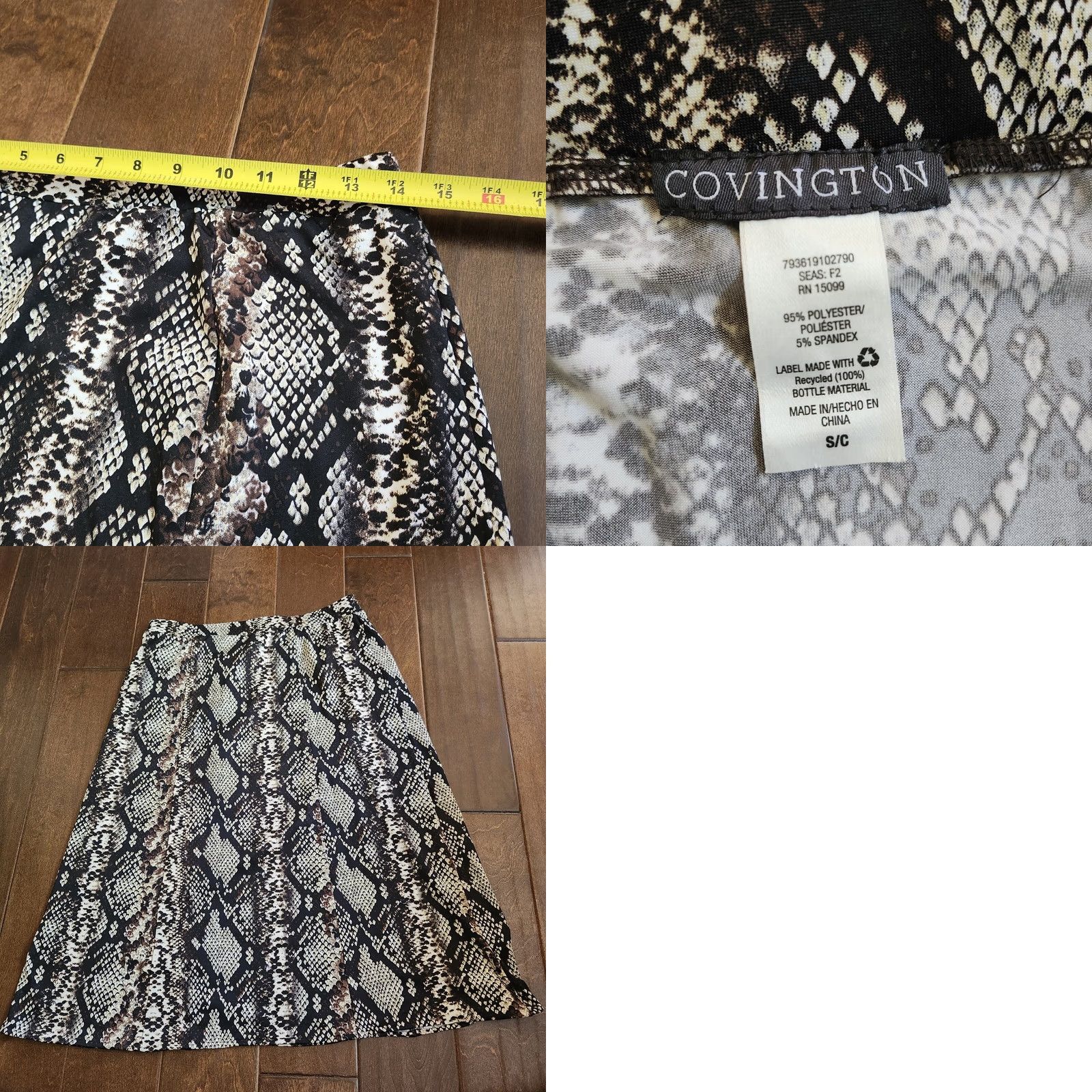 Skin Covington Womens Snake Skin Pattern Skirt - S/C - Multicolor Casual Size 28" / US 6 / IT 42 - 8 Thumbnail