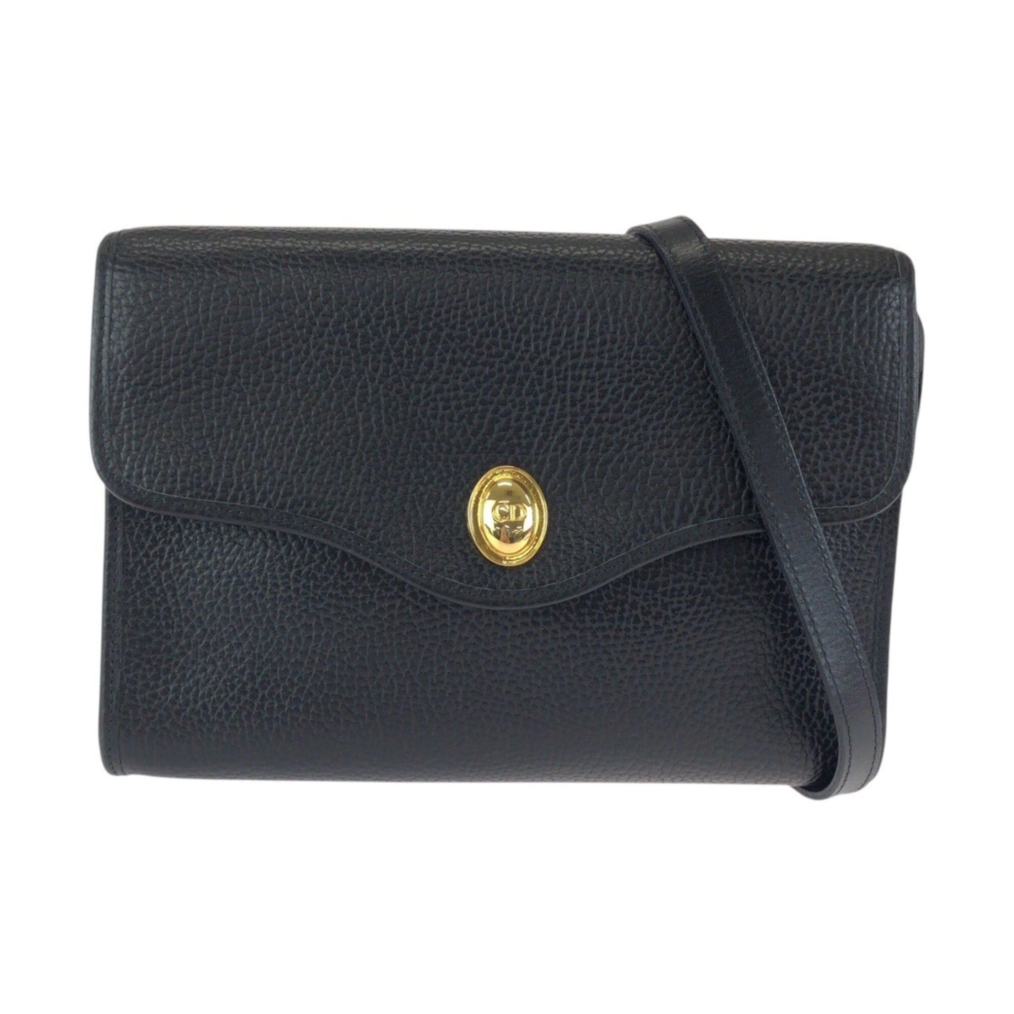 Dior Christian Dior Vintage Black Leather Shoulder Bag/Pouch with Gold Hardware for Women Size ONE SIZE - 1 Thumbnail