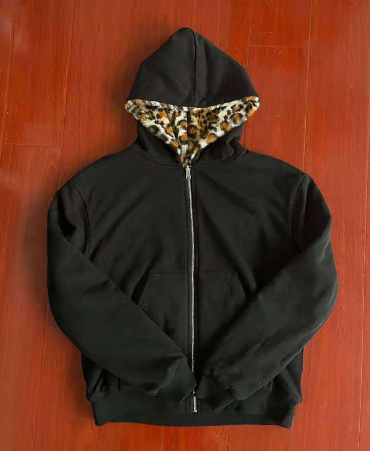 Other Fashion Y2K Retro Ins Leopard Double Sided Cross Zip Hoodies Size US M / EU 48-50 / 2 - 1 Thumbnail