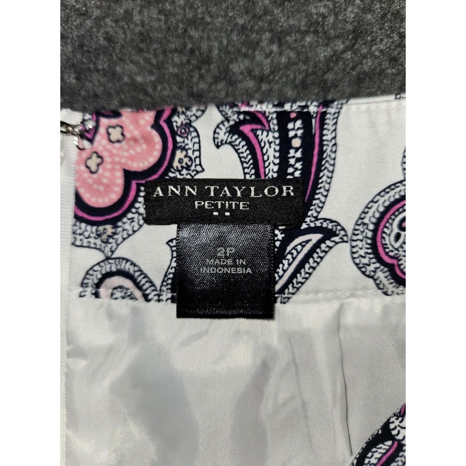 Ann Taylor Ann Taylor Skirt Womens 2P Petite Multicolor Paisley Stretch Lined Career Pencil 19in Waist 14in Zip Size 26" / US 2 / IT 38 - 2 Thumbnail
