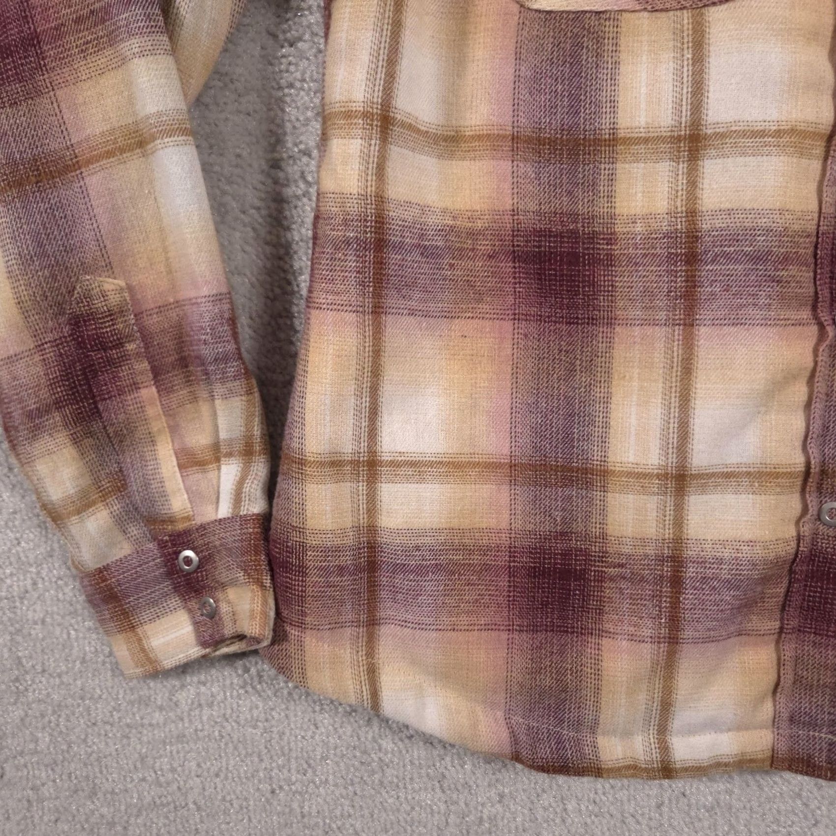 Vintage Stillwater Supply Flannel Shirt Womens Small Plaid Sherpa Lined Snap Front Size S / US 4 / IT 40 - 4 Thumbnail