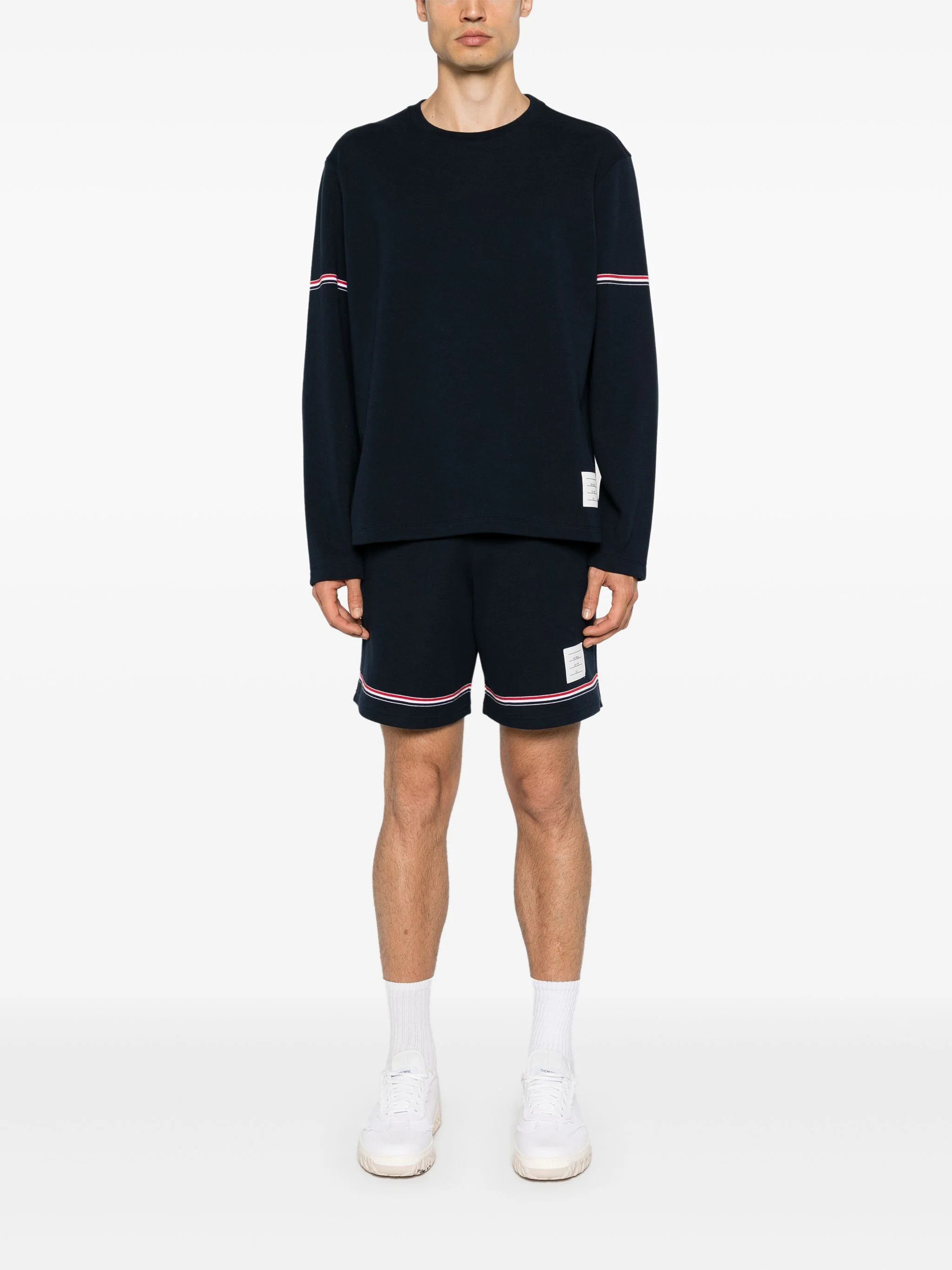 Thom Browne o1s22i1n1124 Rugby Fit Long Sleeves T-Shirt in Navy Blue Size US L / EU 52-54 / 3 - 1 Thumbnail
