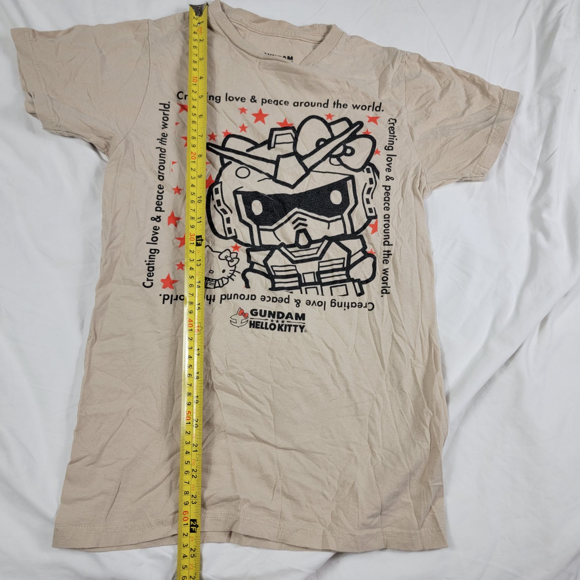 Other Gundam x Hello Kitty Collaboration Adults Small Beige T-Shir Size S / US 4 / IT 40 - 7 Thumbnail