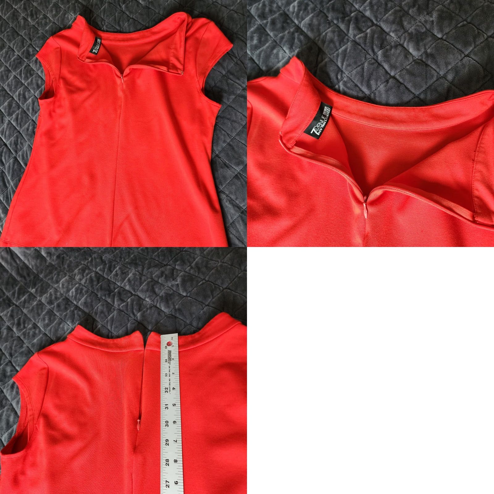 Avenue 7th Avenue Design Studio New York & Co Women Blouse Zip Sleeveless Round Neck Orange Red Polyester Lace XL SZ M Size M / US 6-8 / IT 42-44 - 8 Thumbnail