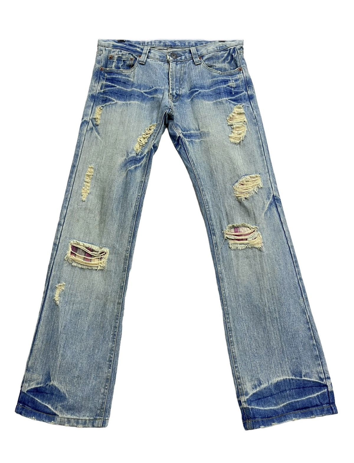 I Love NY 90’s “I❤️NEW YORK “ Mudwash Clawmark Ripped Flare Jeans Size US 31 - 5 Thumbnail