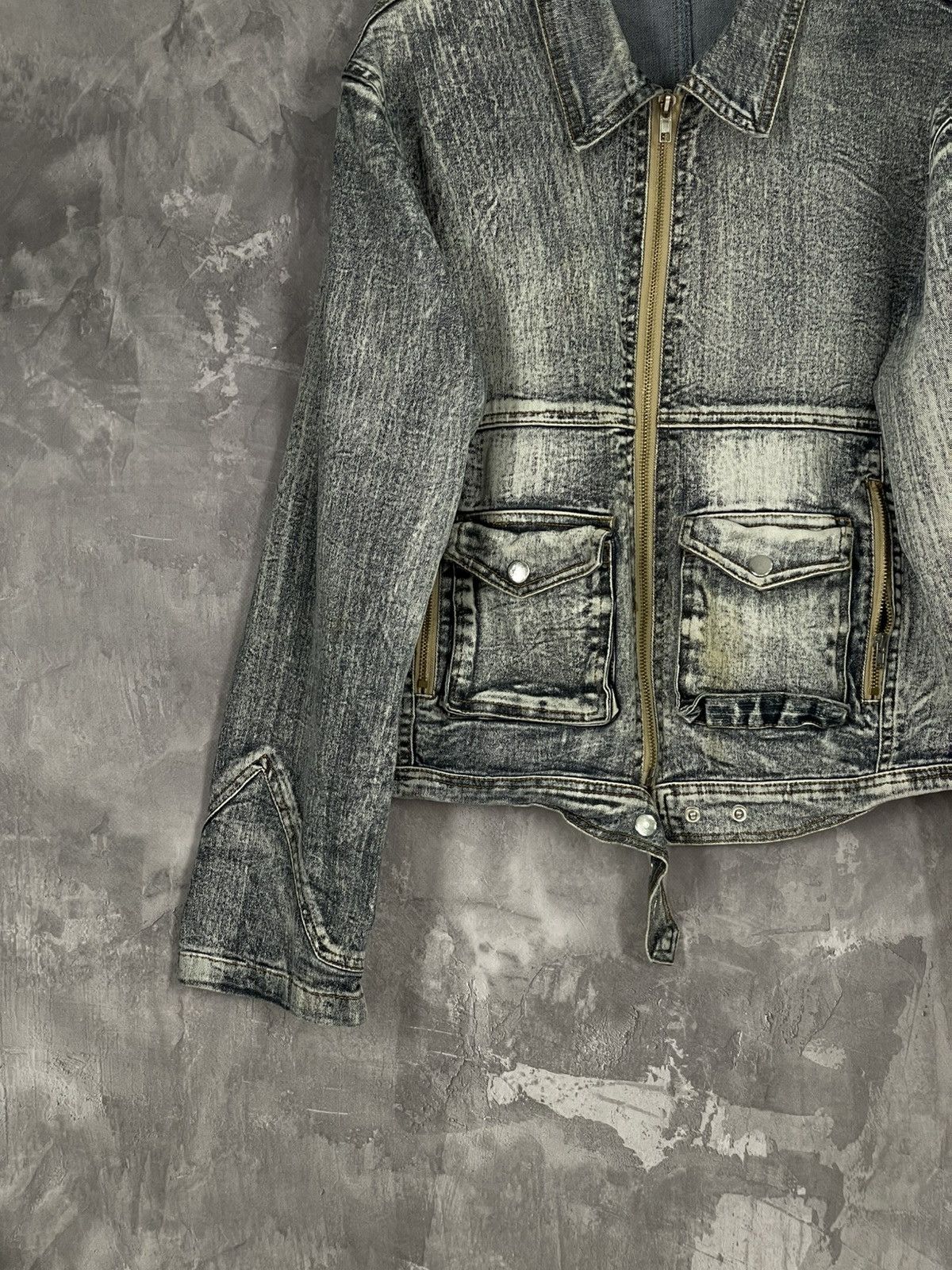 If Six Was Nine × Japanese Brand × Le Grande Bleu (L.G.B.) Avant Garde Japan Vintage Y2K Crazy Faded Denim Jacket Size M / US 6-8 / IT 42-44 - 5 Thumbnail