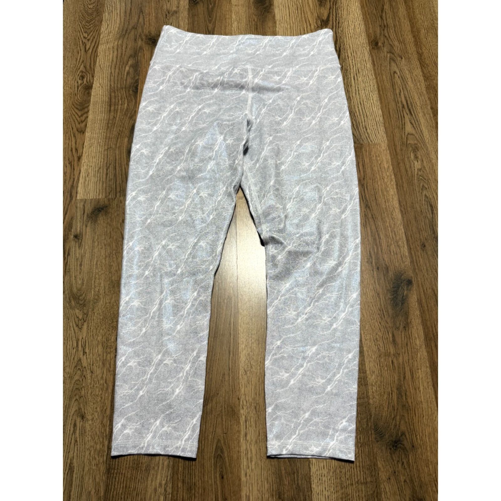 Vintage ZYIA Pants Women's Size 14-16 Grey White Leggings Athletic Wear Casual Activewear Pull On Ankle Inseam 23 in Regular Womens Size 36" / US 14 / IT 50 - 2 Thumbnail