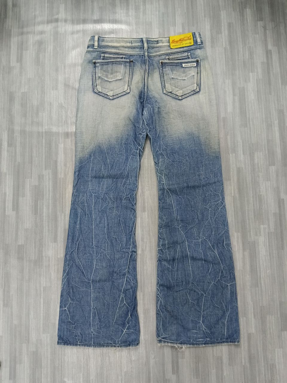 Japanese Brand 🔥INSANE 90s FLARE SICK JAEGI DENIM PANTS Size US 29 - 3 Thumbnail