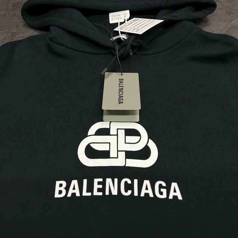 Balenciaga Balenciaga Black and white LOgo hooded sweatshirt Size US M / EU 48-50 / 2 - 5 Thumbnail