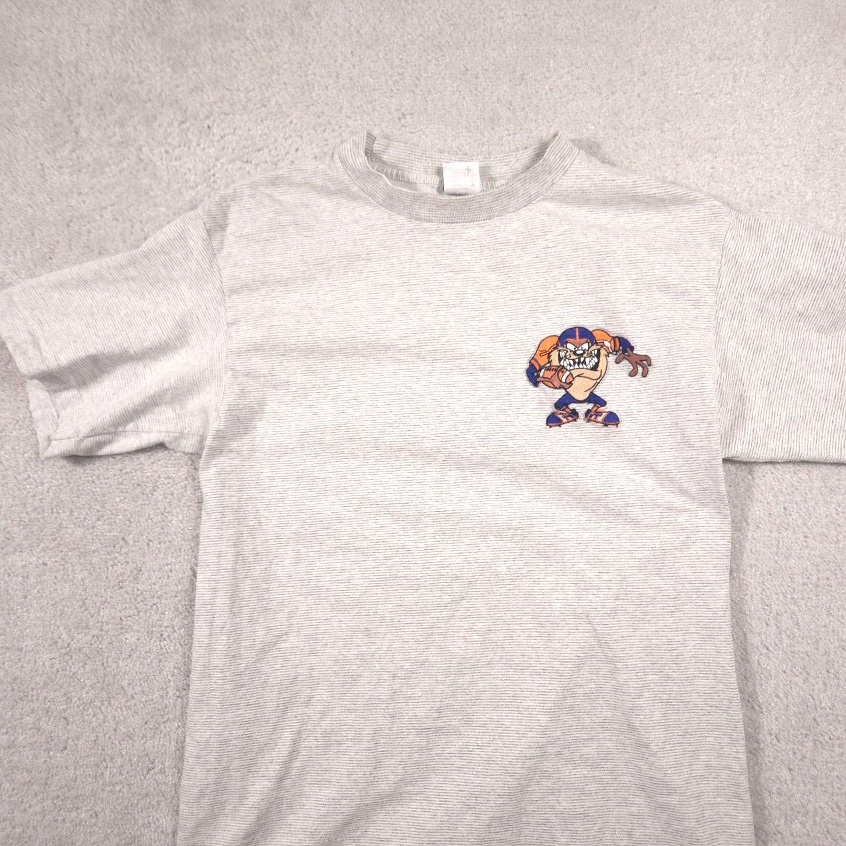Vintage VINTAGE Six Flags Looney Tunes Shirt Mens Large Gray Taz Football Tee USA Size US L / EU 52-54 / 3 - 2 Thumbnail