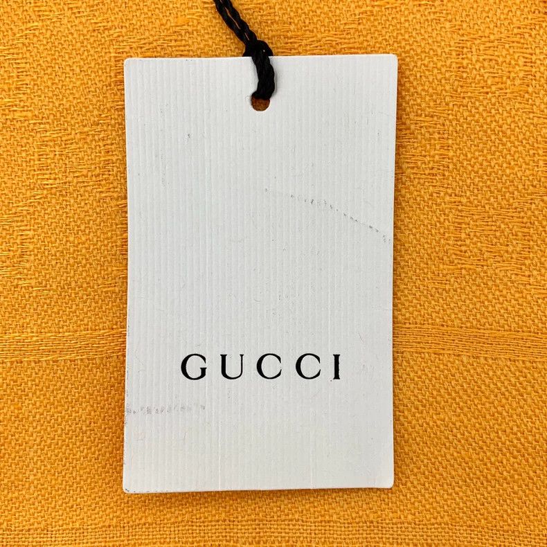 Gucci Gucci Yellow logo old flower dark pattern full print wool t Size ONE SIZE - 9 Thumbnail